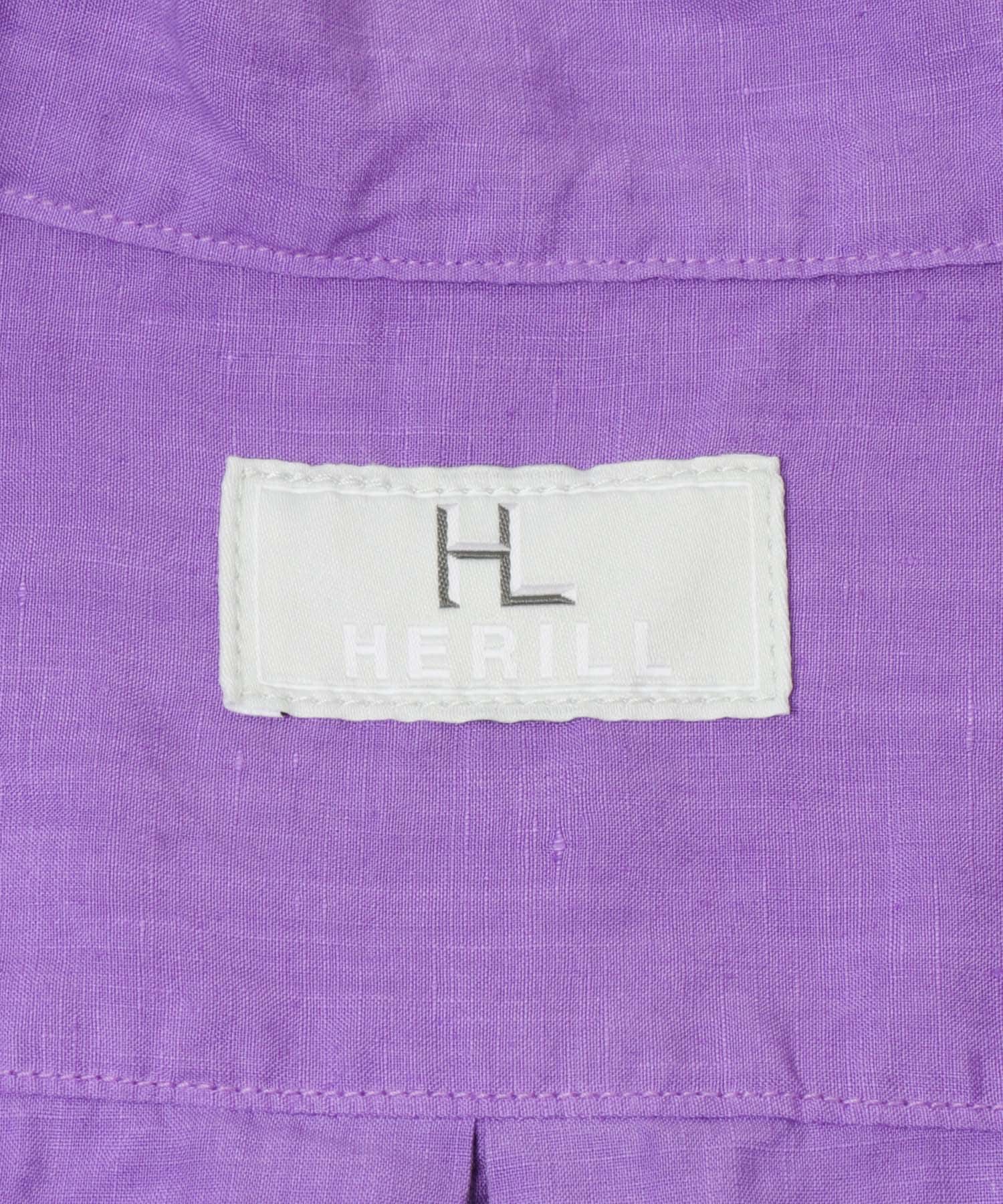 HERILL　Linen Opencollar shirts Purple 2
