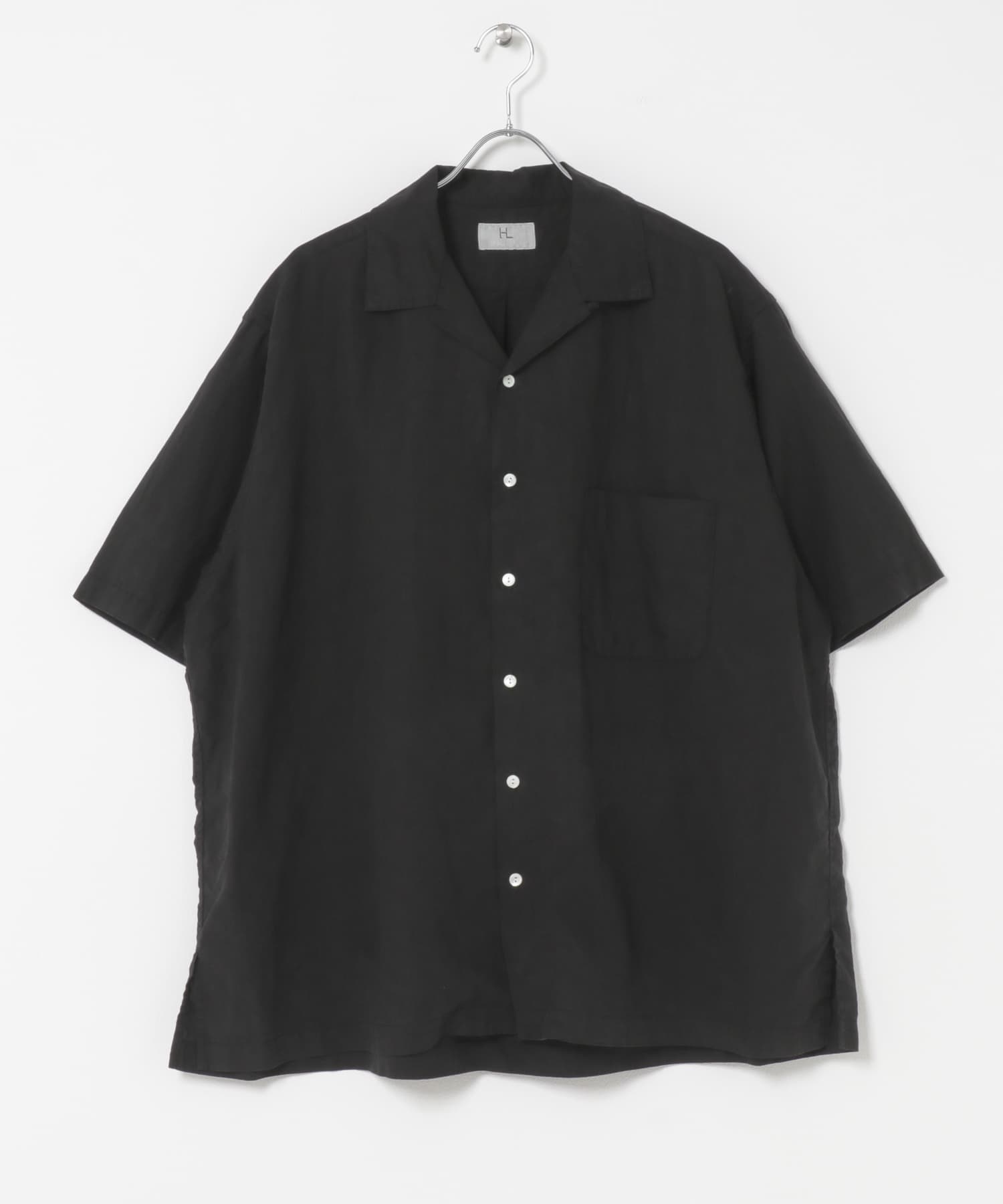 HERILL　Linen Opencollar shirts Black 2