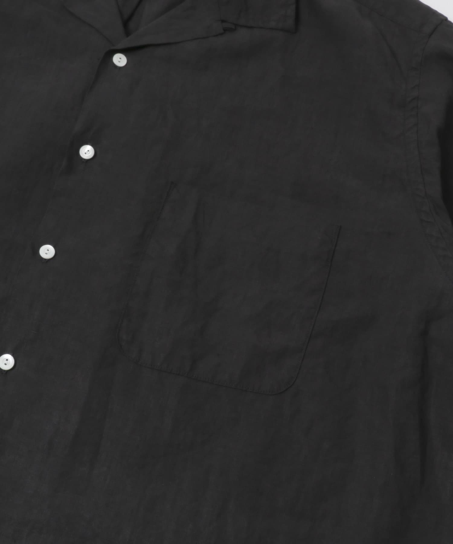HERILL　Linen Opencollar shirts Black 2