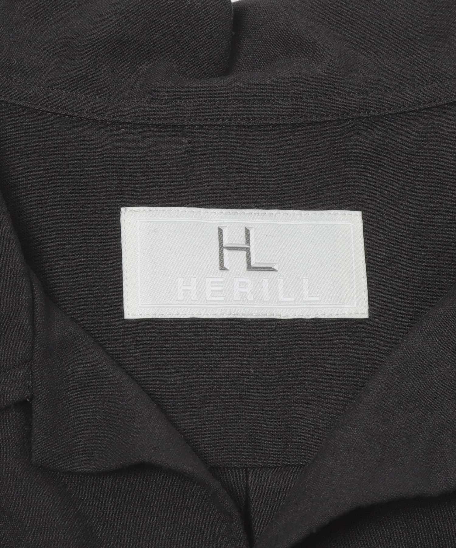 HERILL　Silkcottonnep Opencolorshirt Black 2