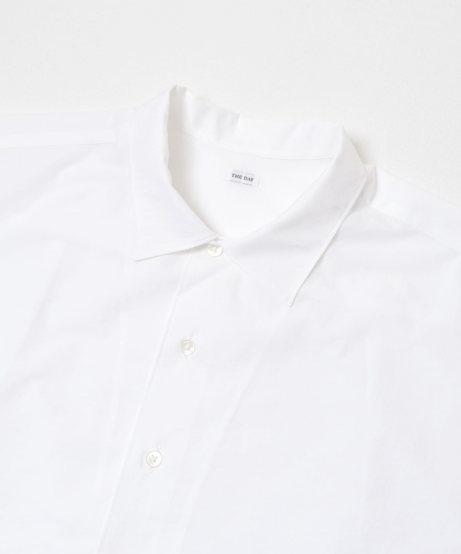 THE DAY　QUICK DRY STRETCH OPEN COLLAR SHIRT WHITE 2