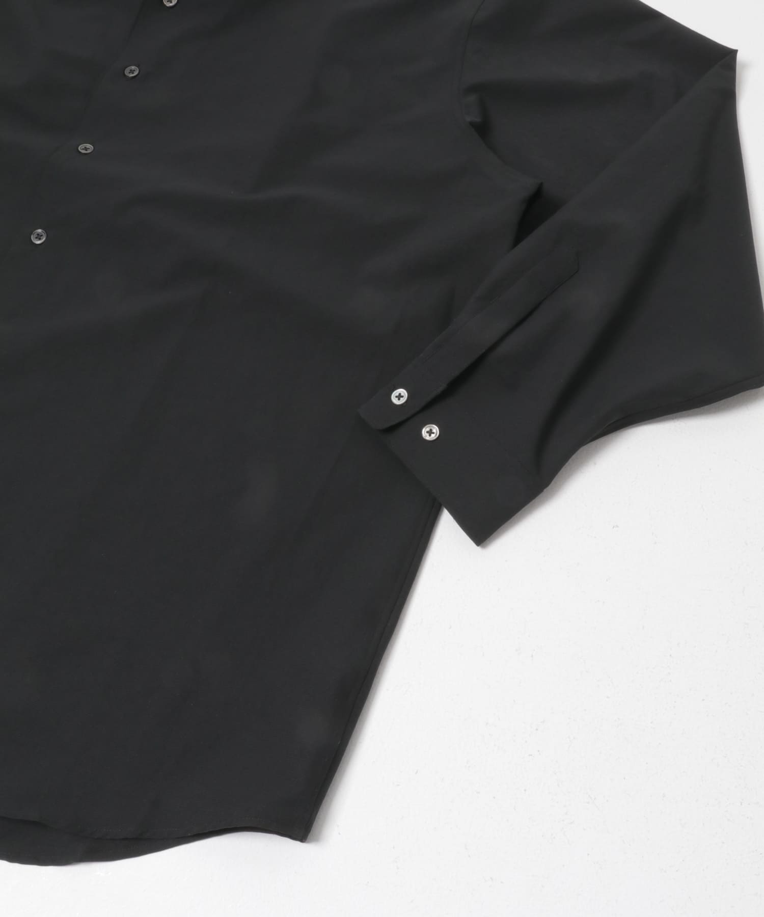 THE DAY　QUICK DRY STRETCH OPEN COLLAR SHIRT BLACK 2