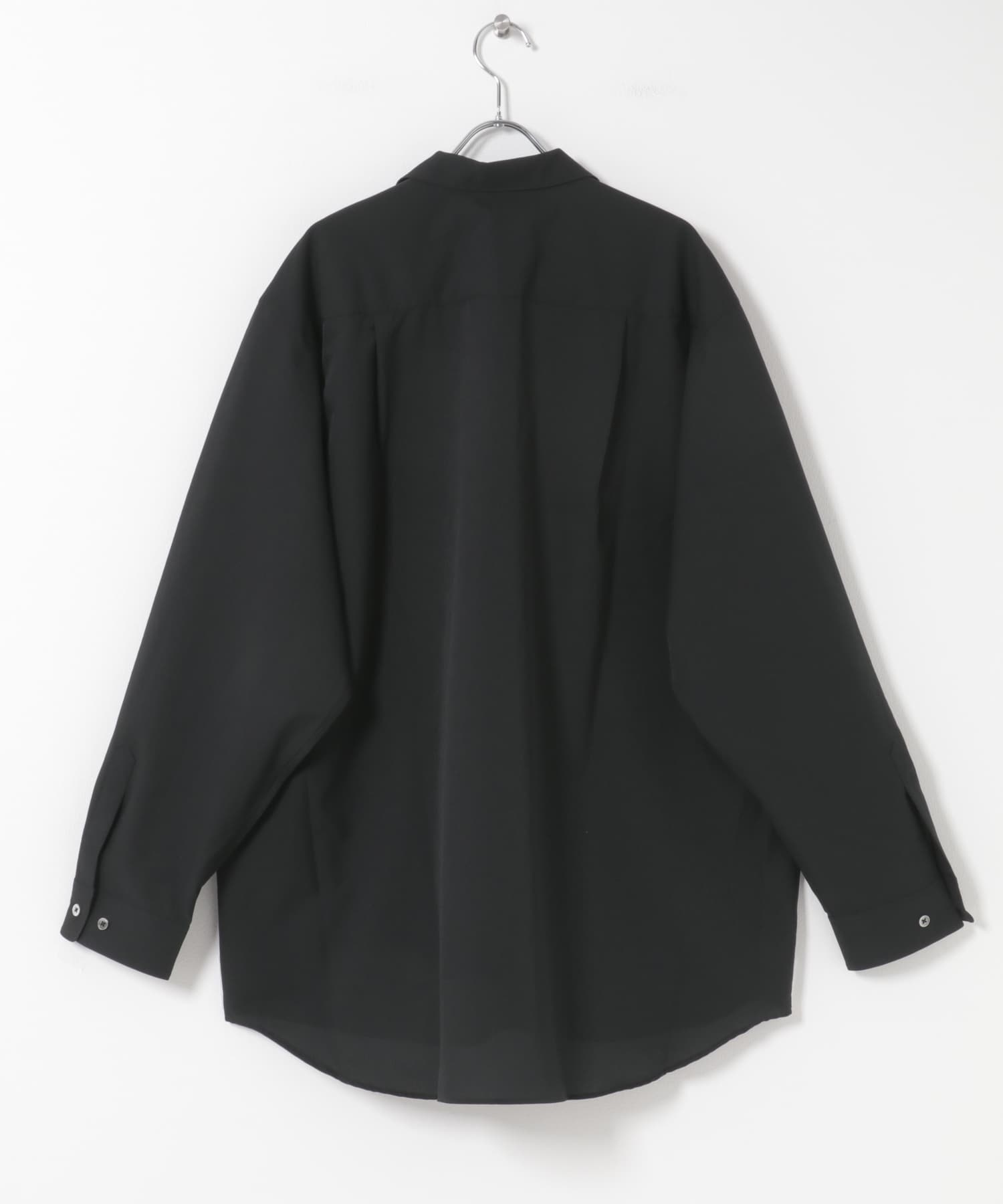 THE DAY　QUICK DRY STRETCH OPEN COLLAR SHIRT BLACK 2