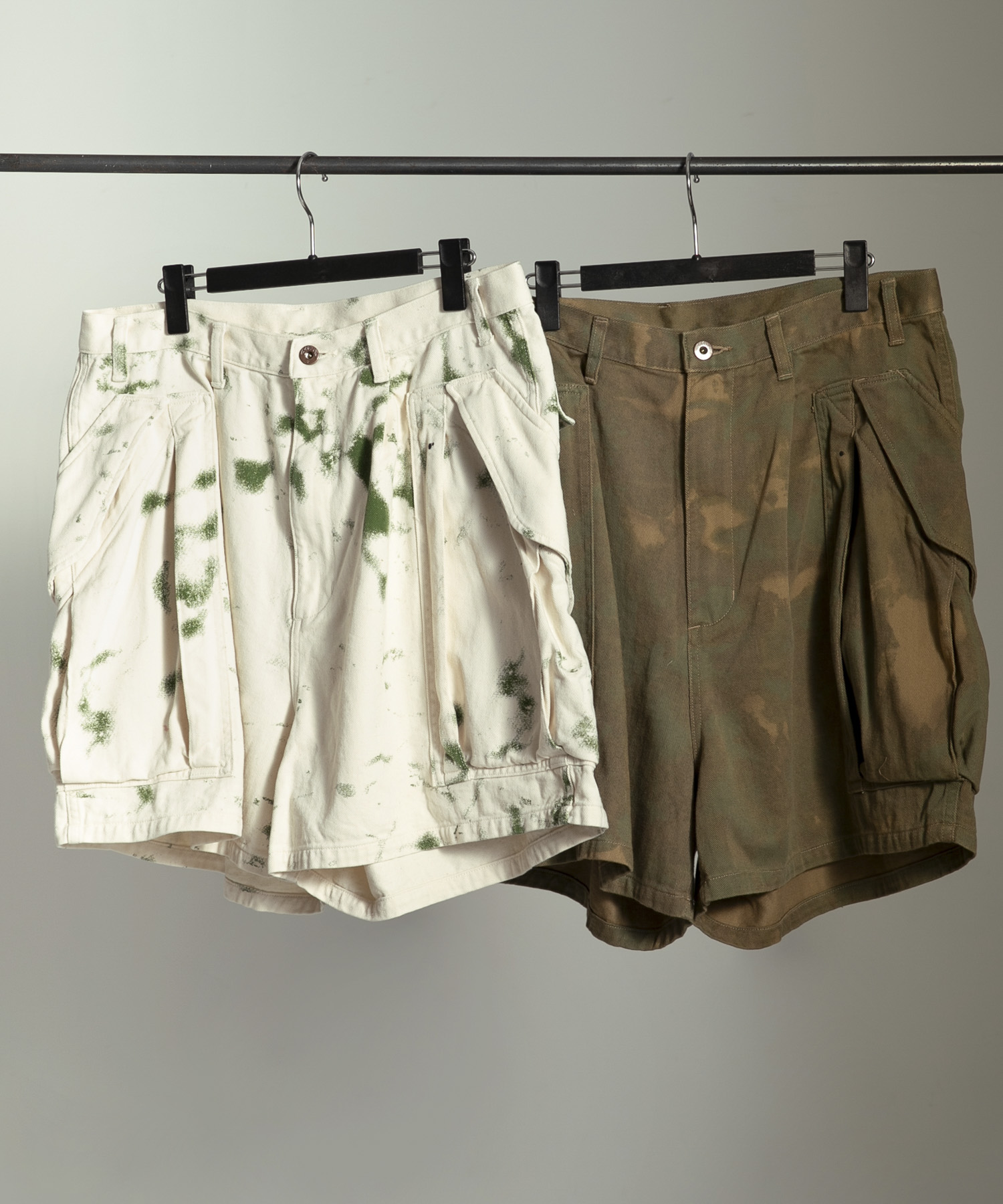 Gurank　CAMO CARGO SHORTS WHT 34