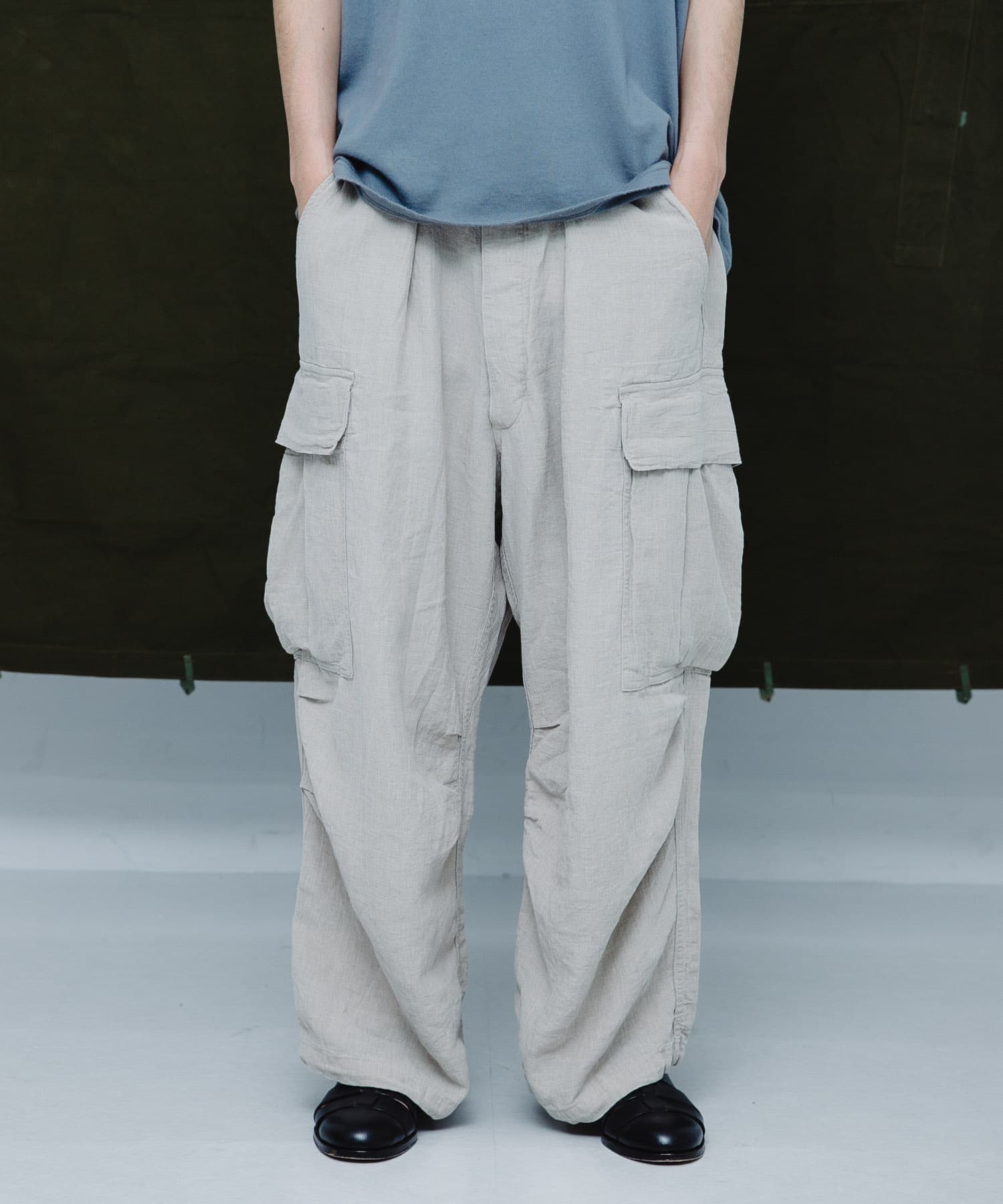 HERILL　Linen Jungle fatigue pants Natural 2