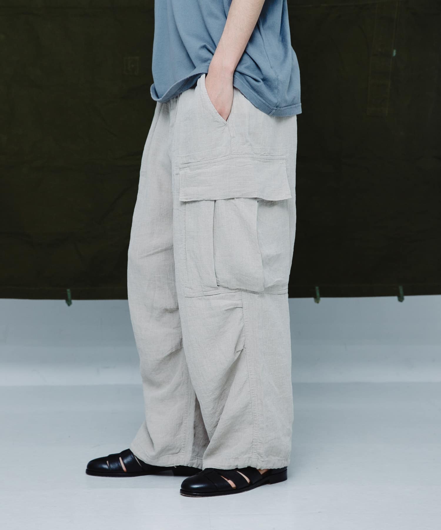 HERILL　Linen Jungle fatigue pants Natural 2