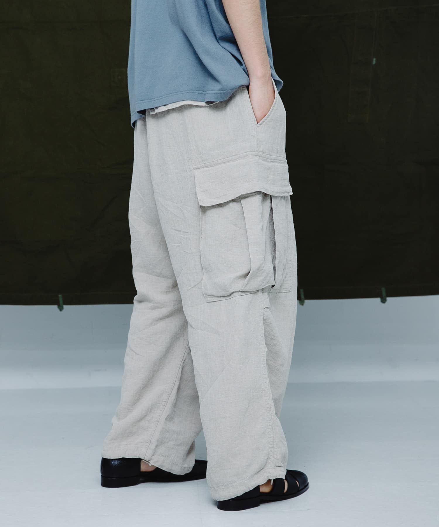 HERILL　Linen Jungle fatigue pants Natural 2
