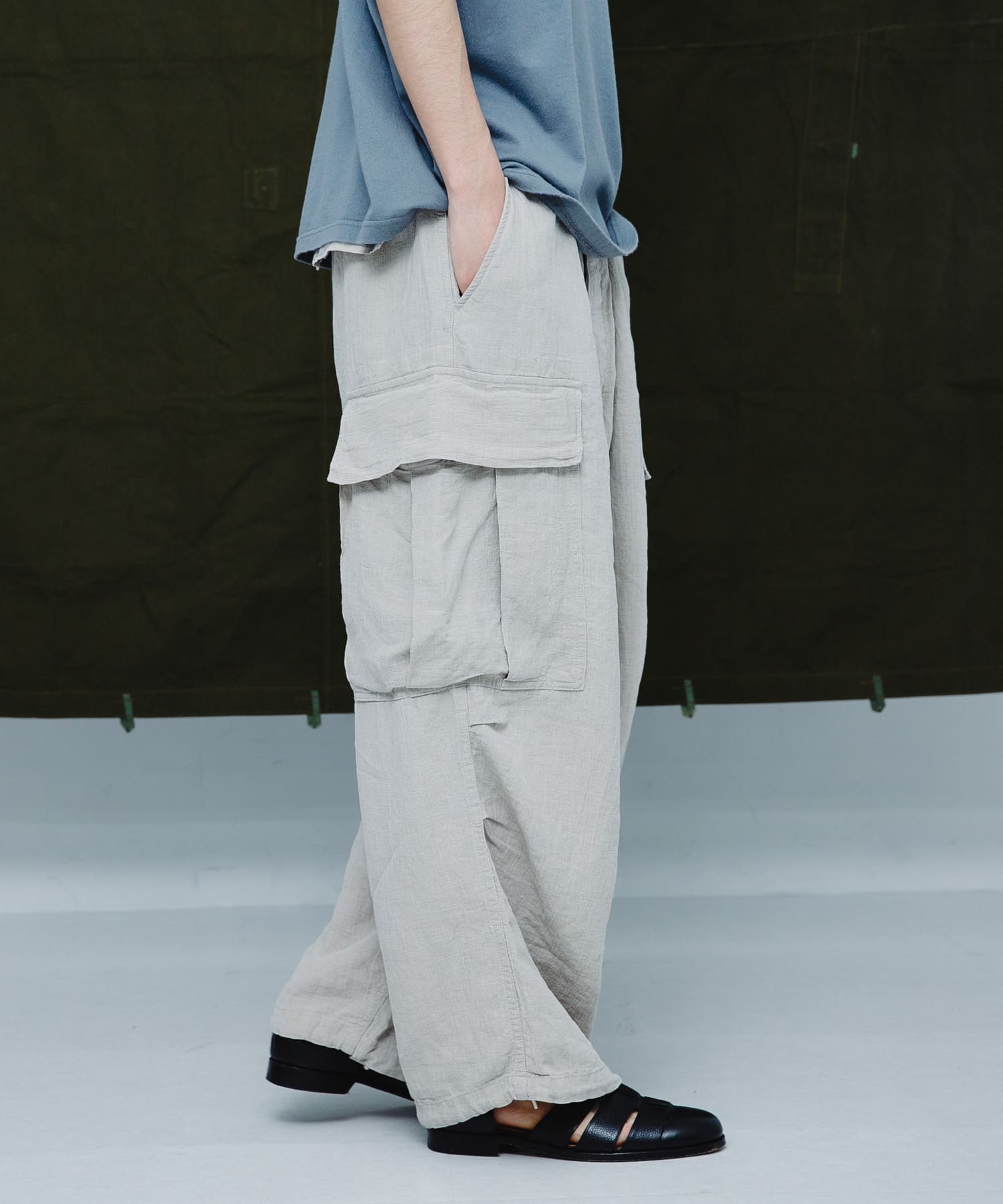 HERILL　Linen Jungle fatigue pants Natural 2