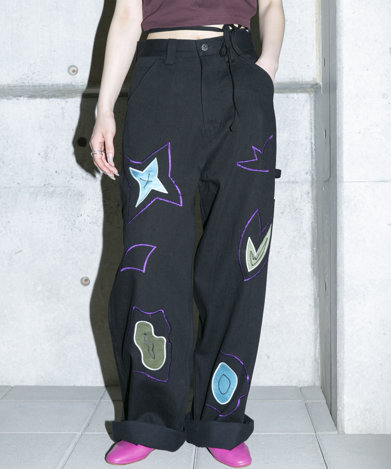 ワークパンツ/カーゴパンツ Track Nylon Pants Embroidery TanC TOKYO EMBROIDERY WORK PT(0 BLACK): ボトム｜URBAN RESEARCH公式