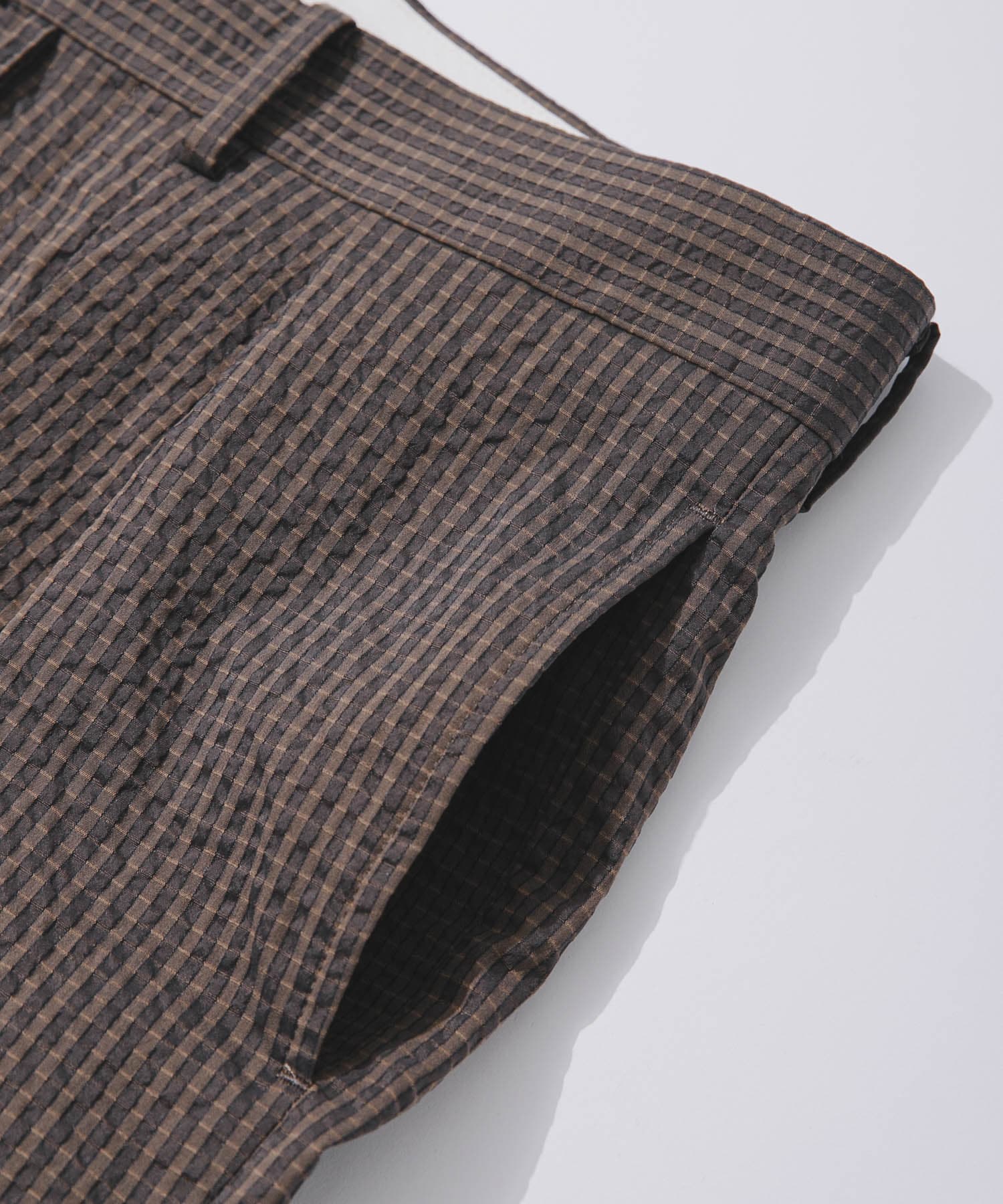 『別注』NEAT×URBS　DOT'S SEERSUCKER WIDE BROWN 44
