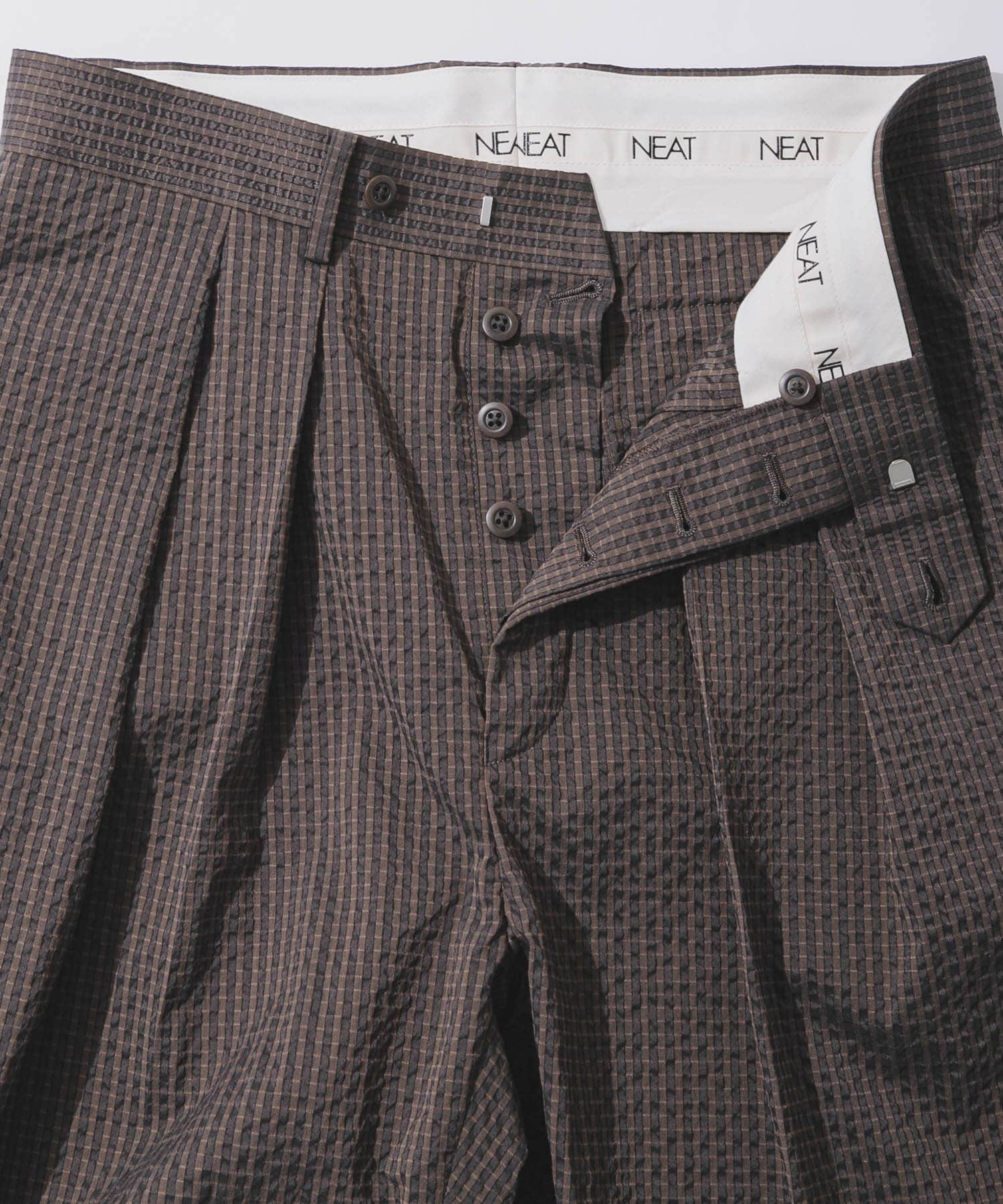 別注』NEAT×URBS DOT'S SEERSUCKER WIDE(44 BLACK): ボトム｜URBAN