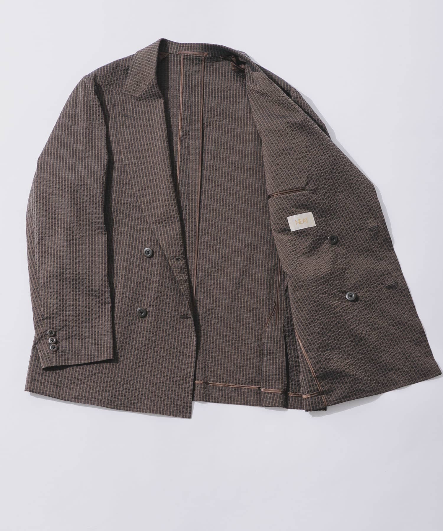 『別注』NEAT×URBS　DOT'S SEERSUCKER DOUBLE BROWN 46