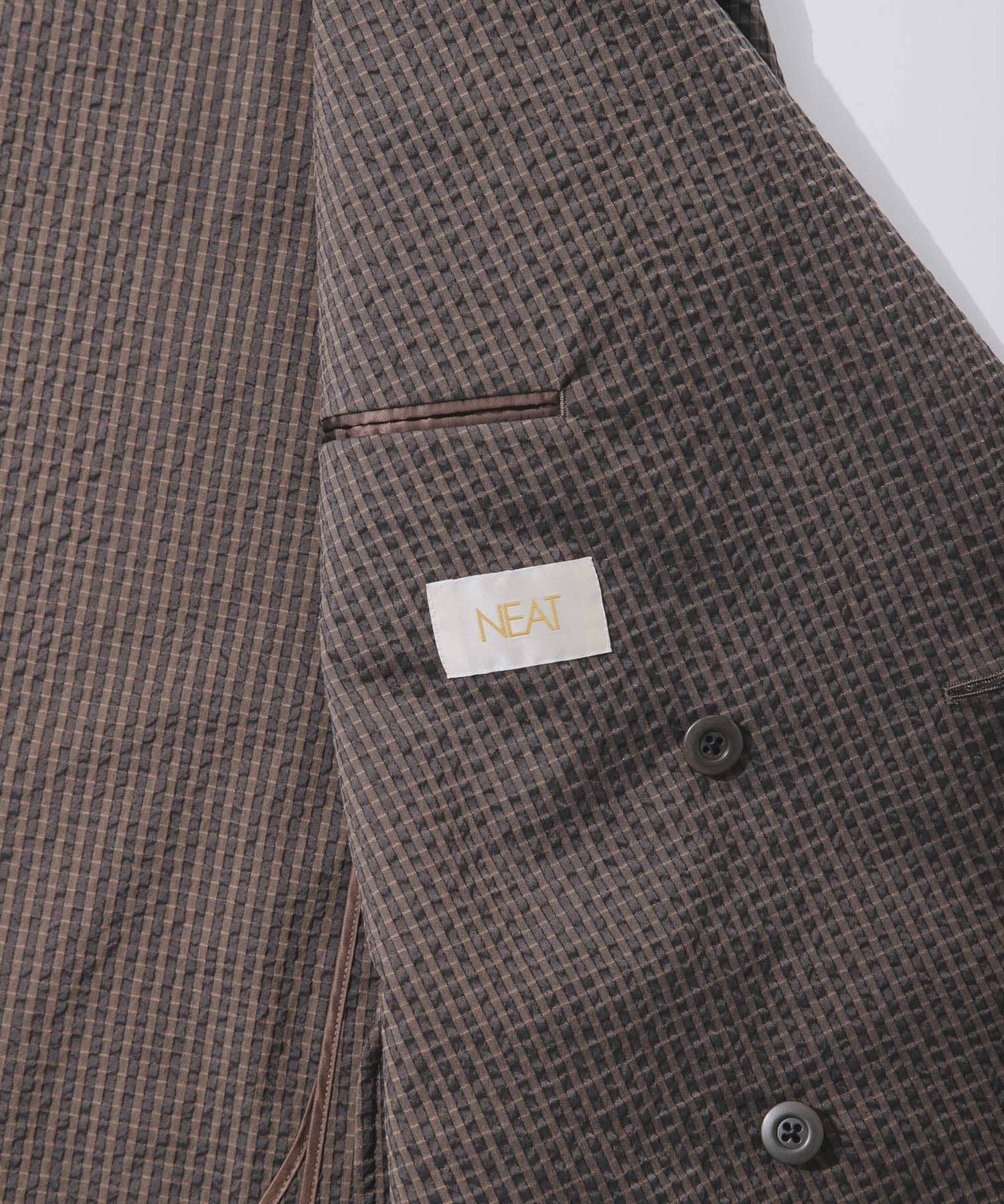 『別注』NEAT×URBS　DOT'S SEERSUCKER DOUBLE BROWN 46