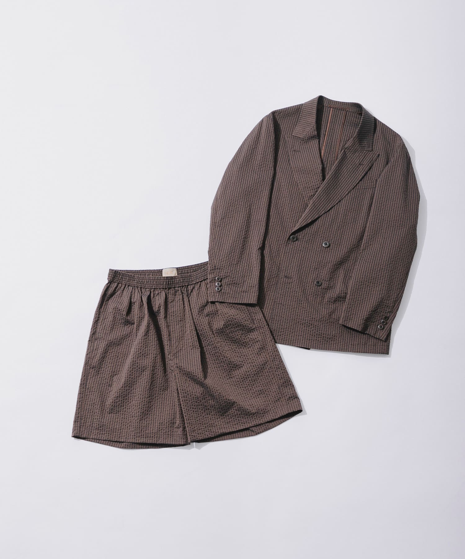 『別注』NEAT×URBS　DOT'S SEERSUCKER DOUBLE BROWN 46