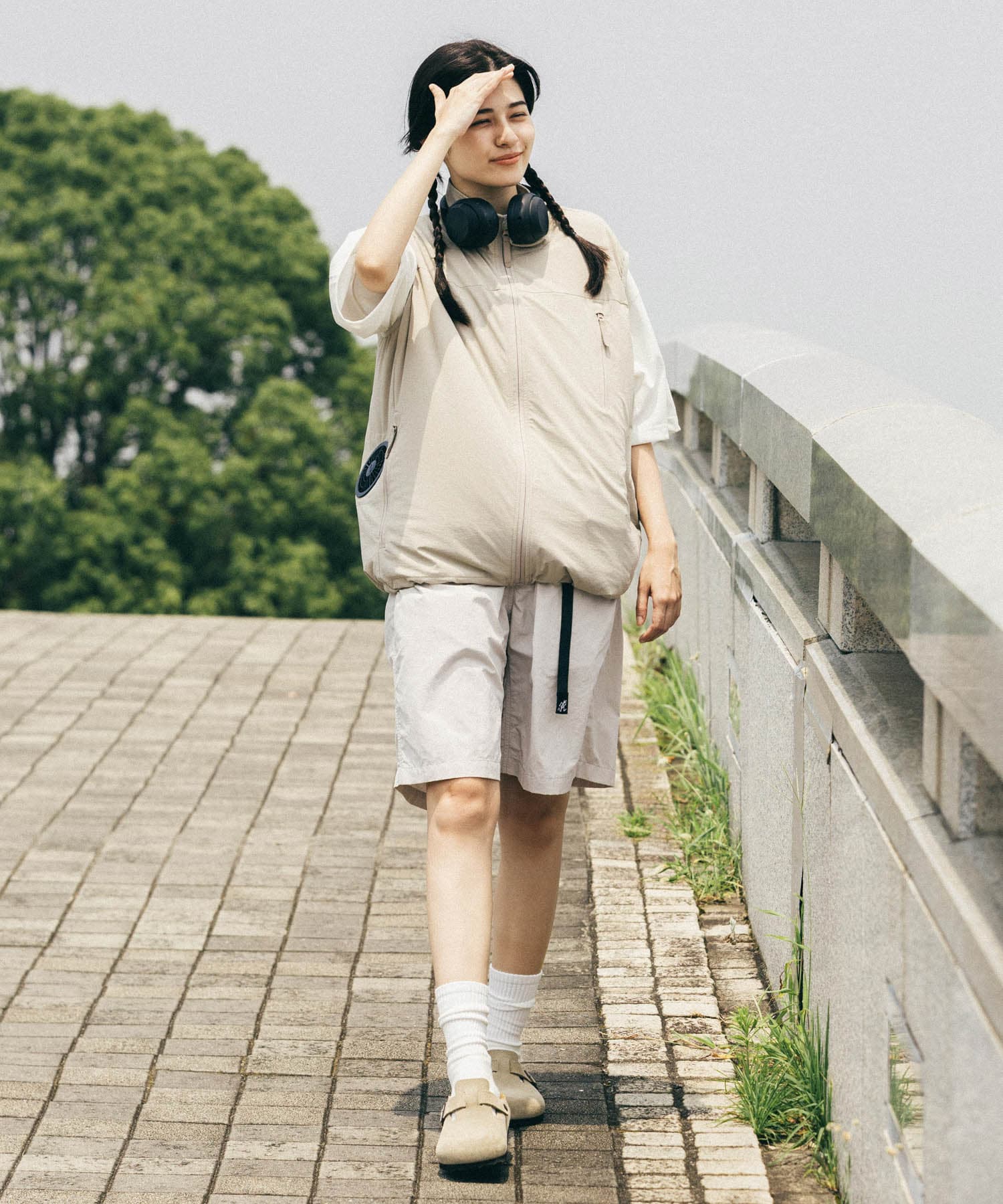 LOWERCASE×URBS×空調服 AIRCOOLING VEST(M BEIGE): アウター｜URBAN