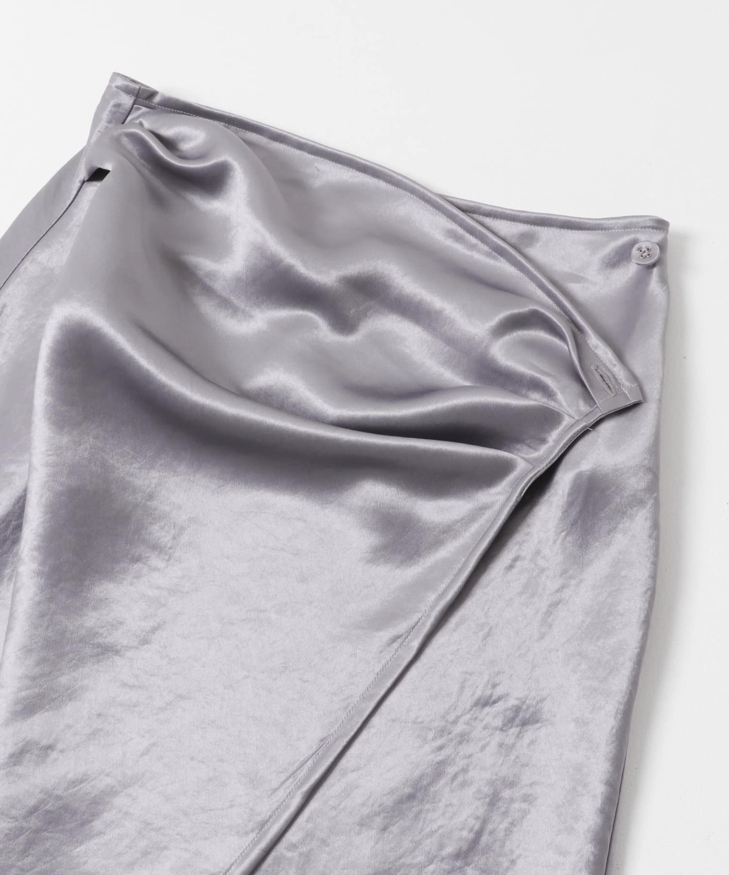 COOME　SATIN WRAP SKIRT GREY M