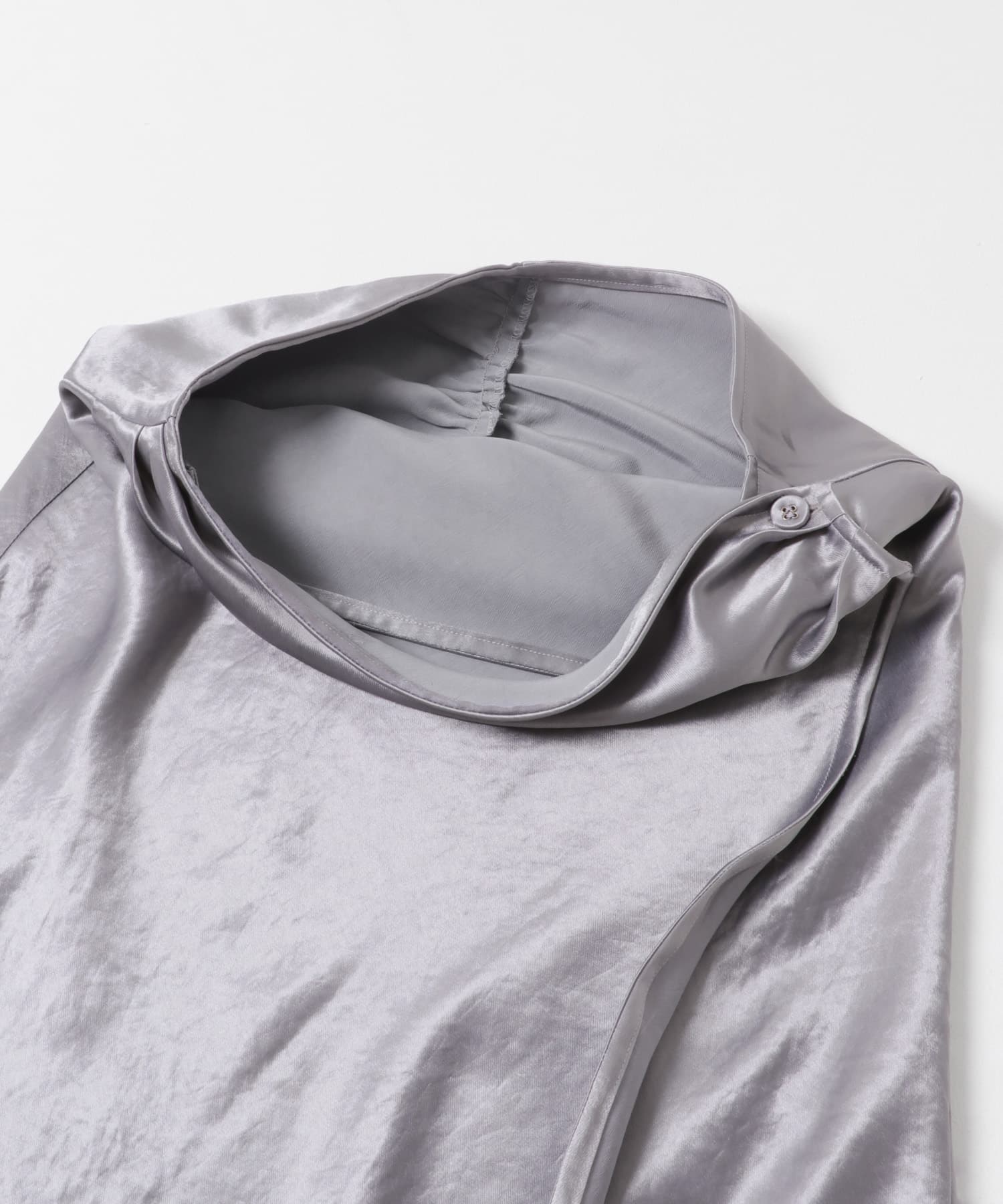 COOME　SATIN WRAP SKIRT GREY M