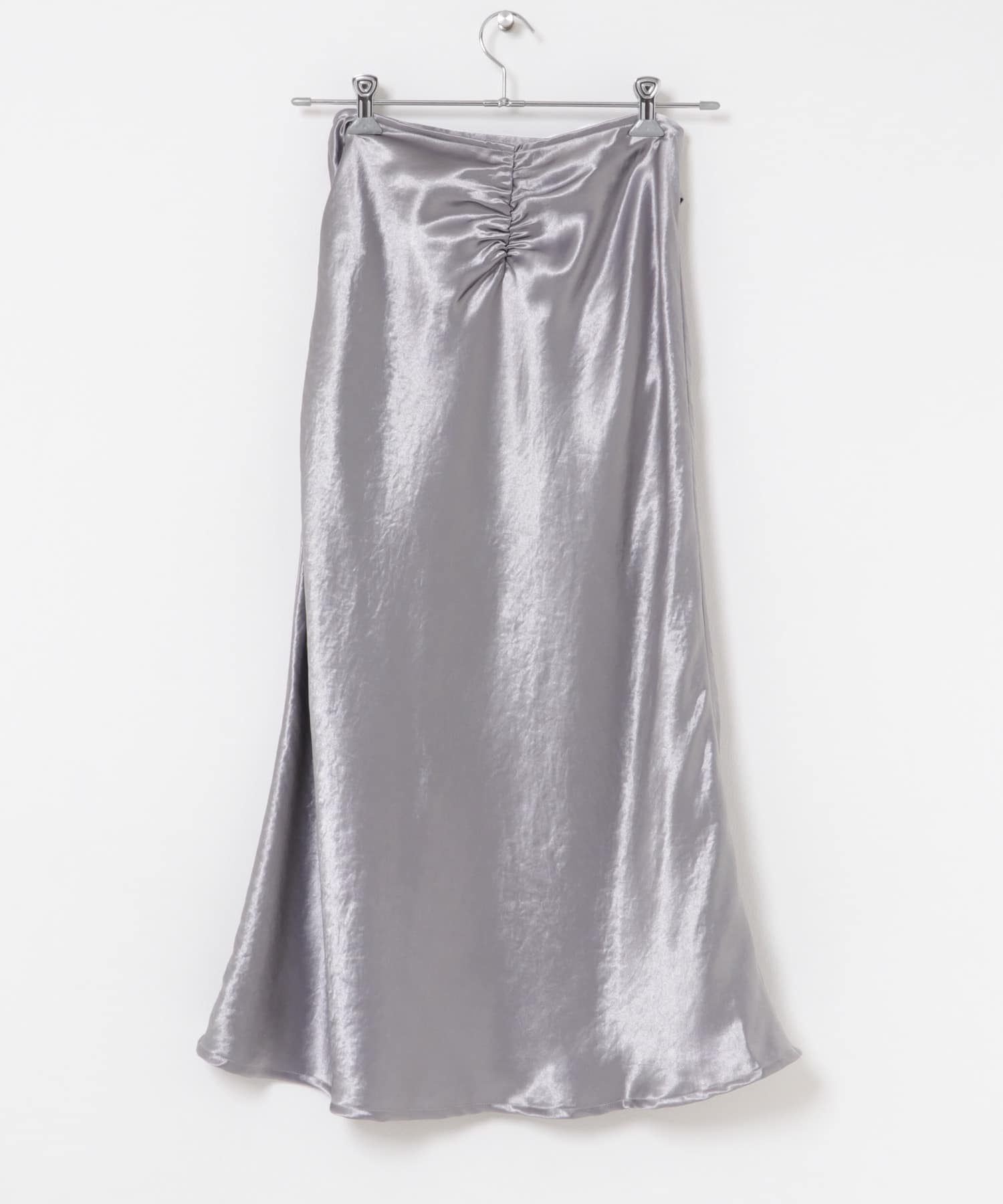 COOME　SATIN WRAP SKIRT GREY M