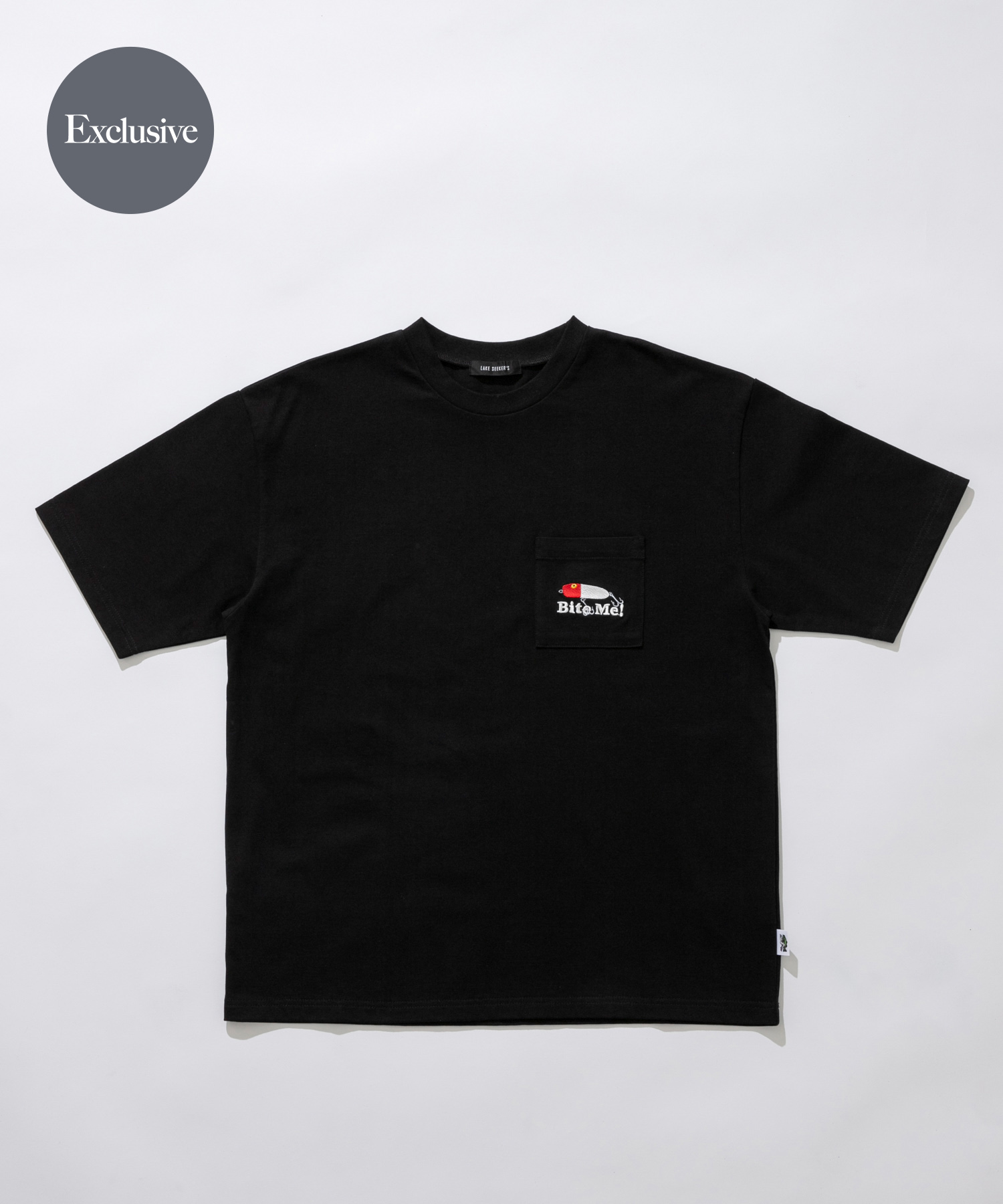 『別注』TASF×LAKE SEEKERS　BITE ME! ポケットTEE BLACK M