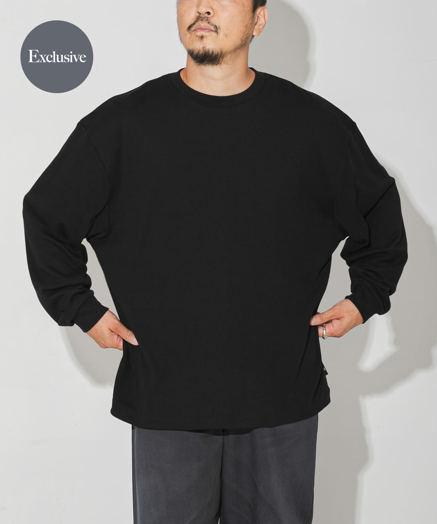 HANES×LOWERCASE　Crew Neck L/S Tee