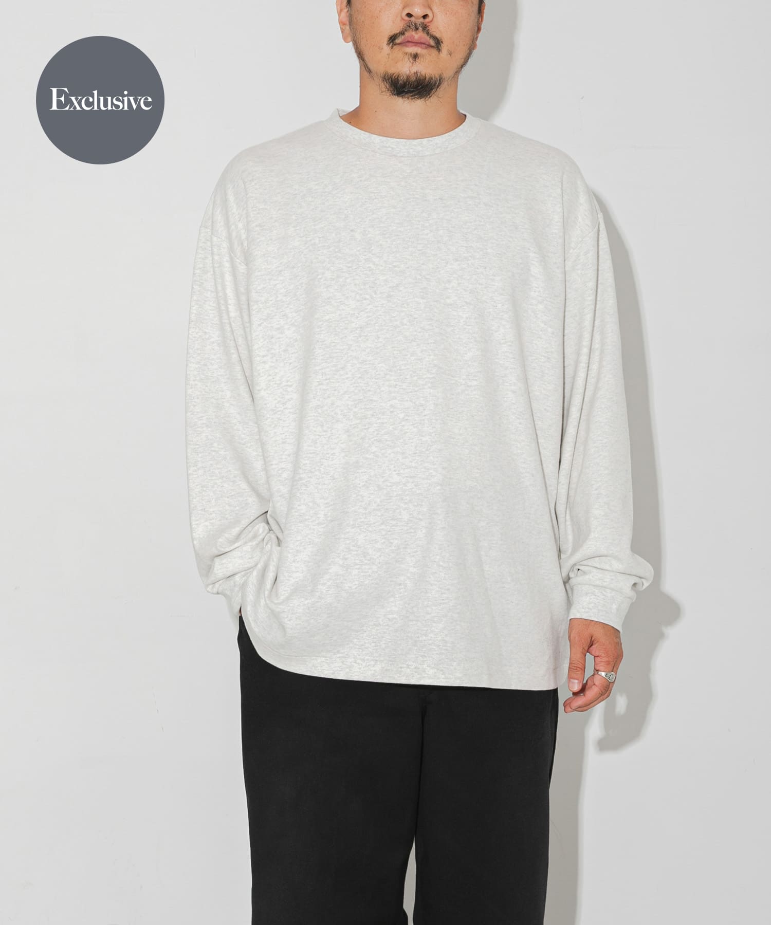 HANES×LOWERCASE　Crew Neck L/S Tee
