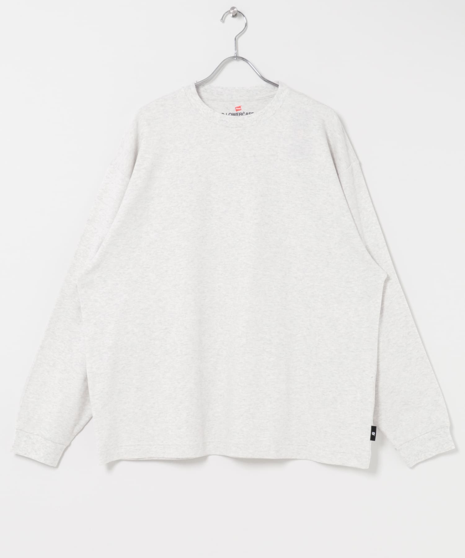 HANES×LOWERCASE　Crew Neck L/S Tee ASH M