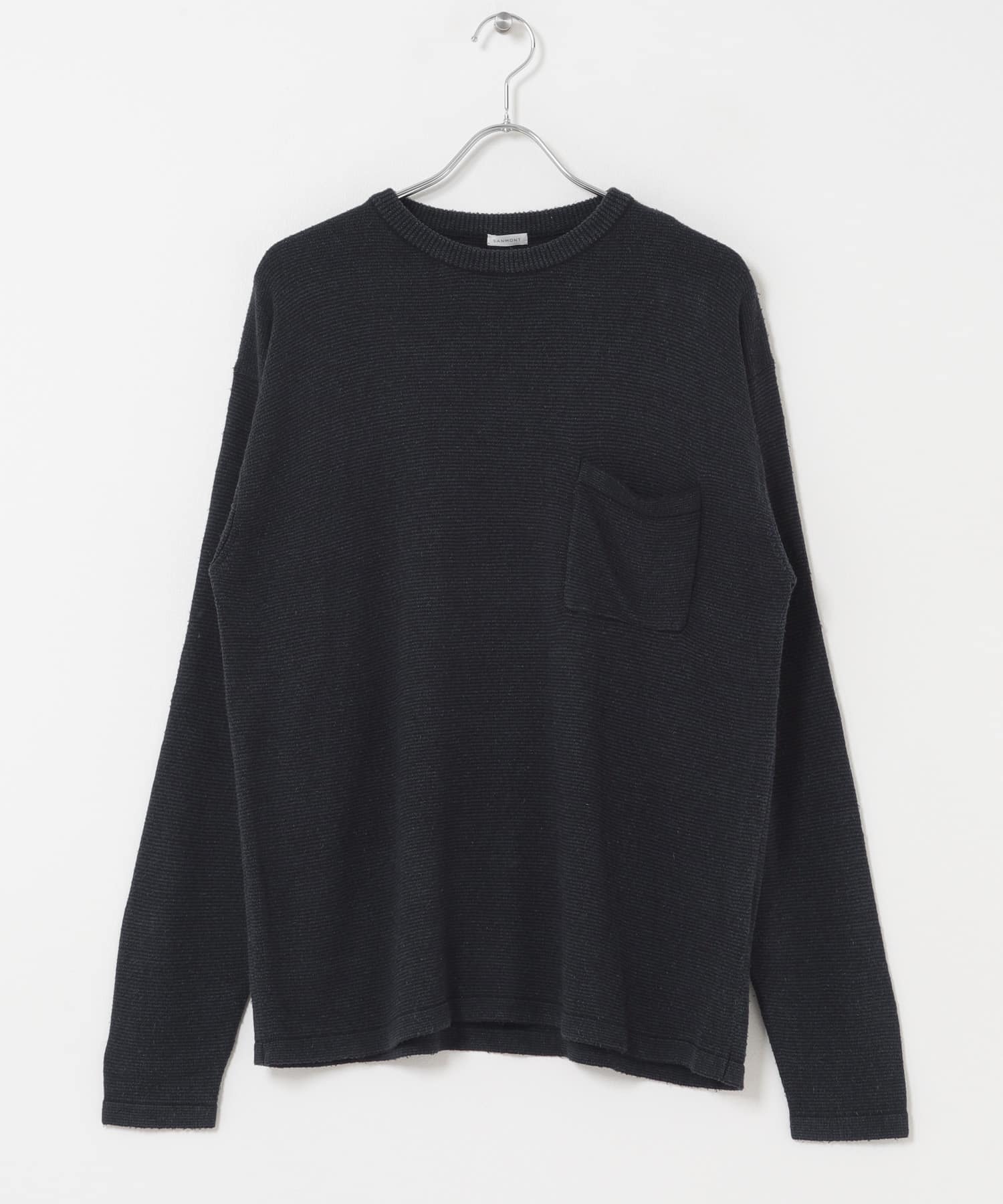 SANMONT　シルクニット長袖クルーネック DARKNAVY 1