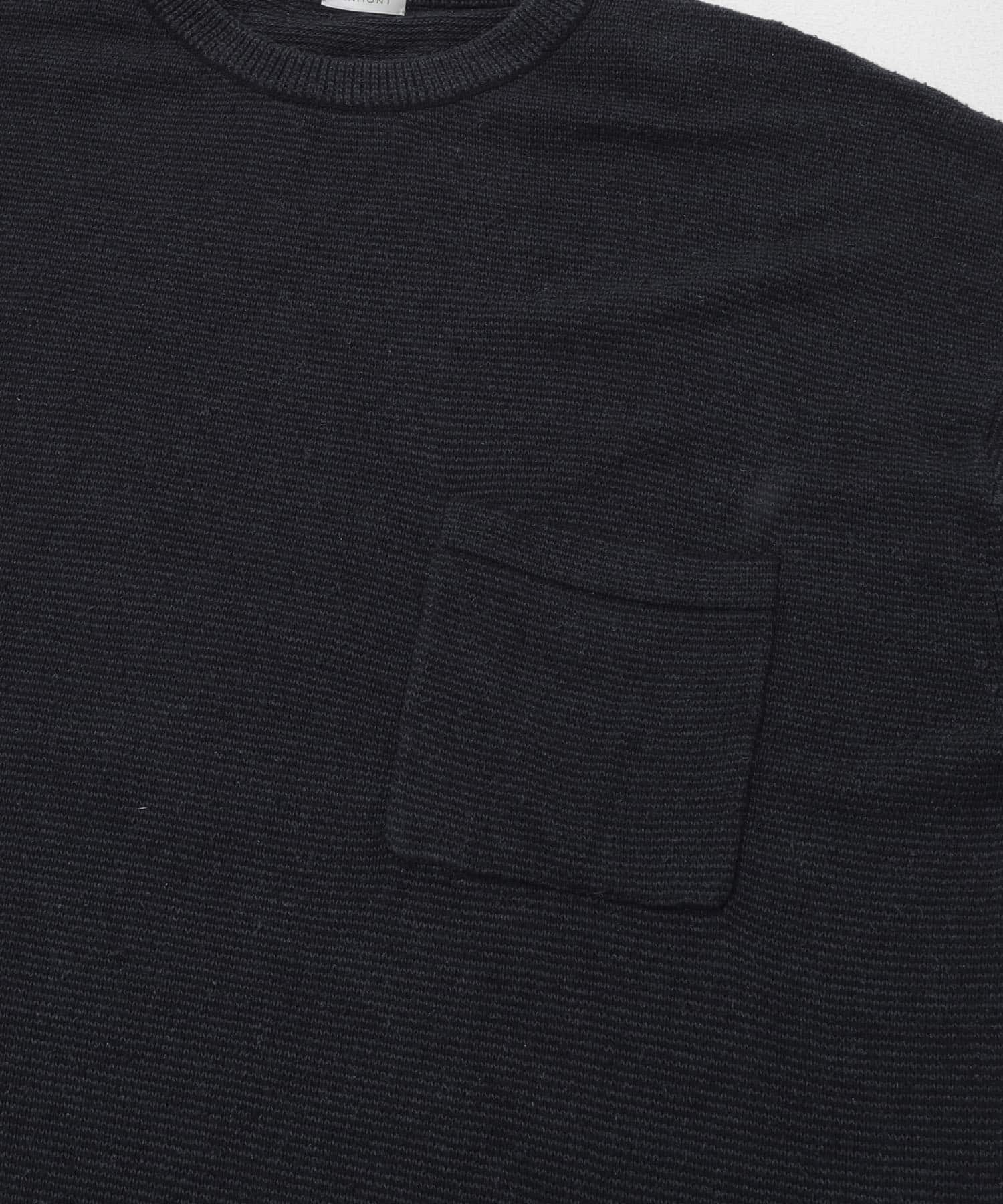 SANMONT　シルクニット長袖クルーネック DARKNAVY 1