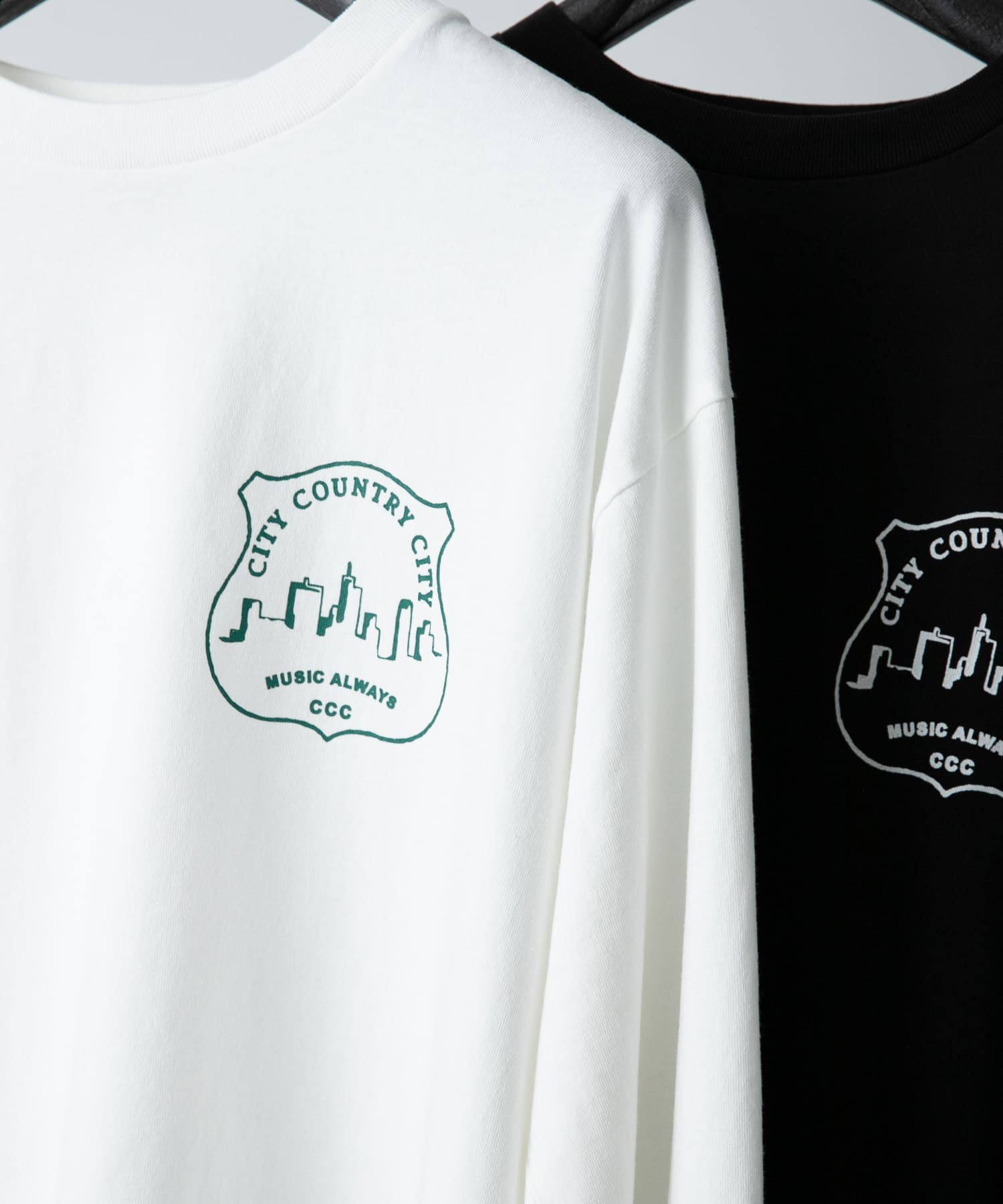 CITY COUNTRY CITY　L/S SHIRT MUSIC ALWAYS WHITE M