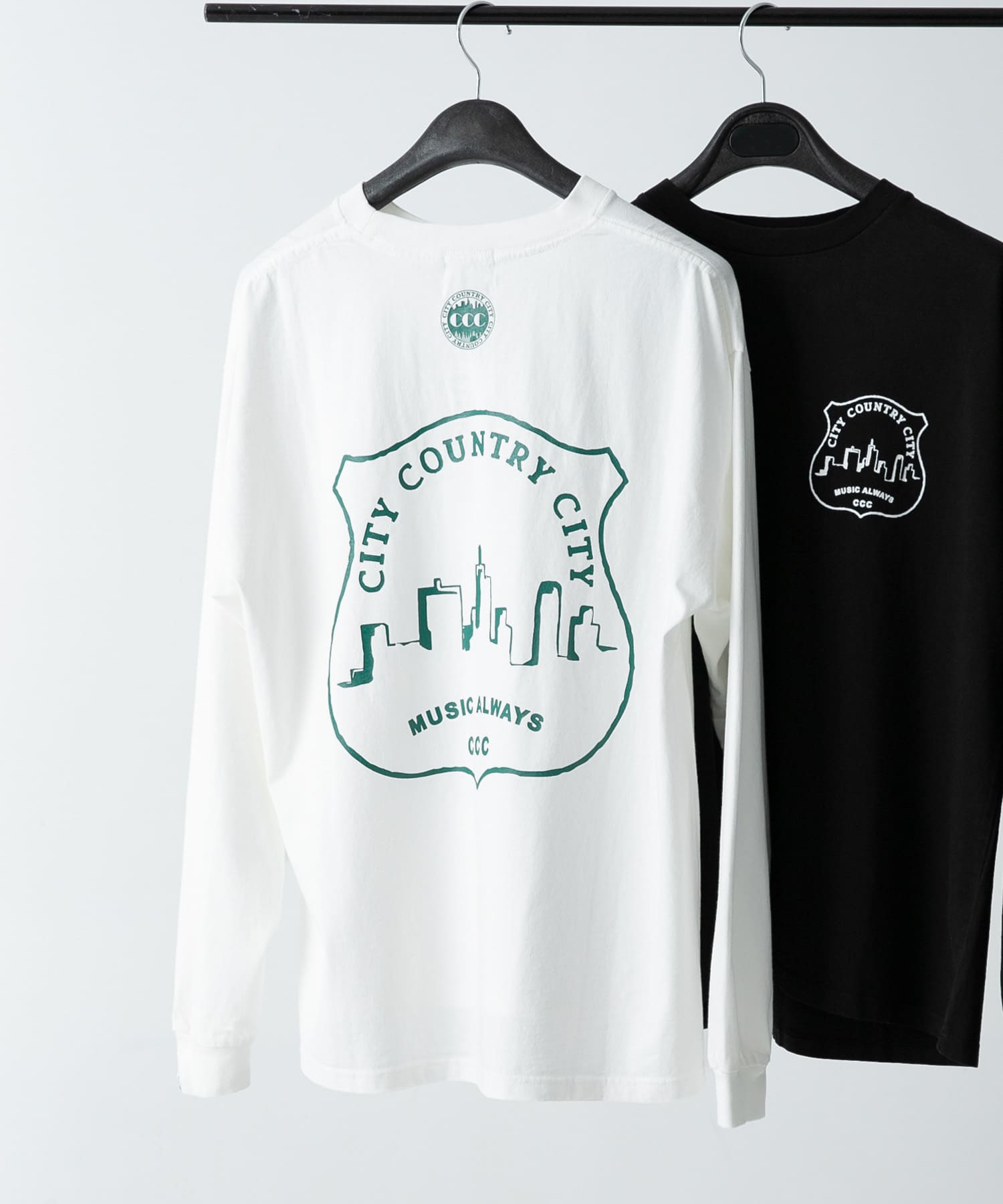 CITY COUNTRY CITY　L/S SHIRT MUSIC ALWAYS WHITE M