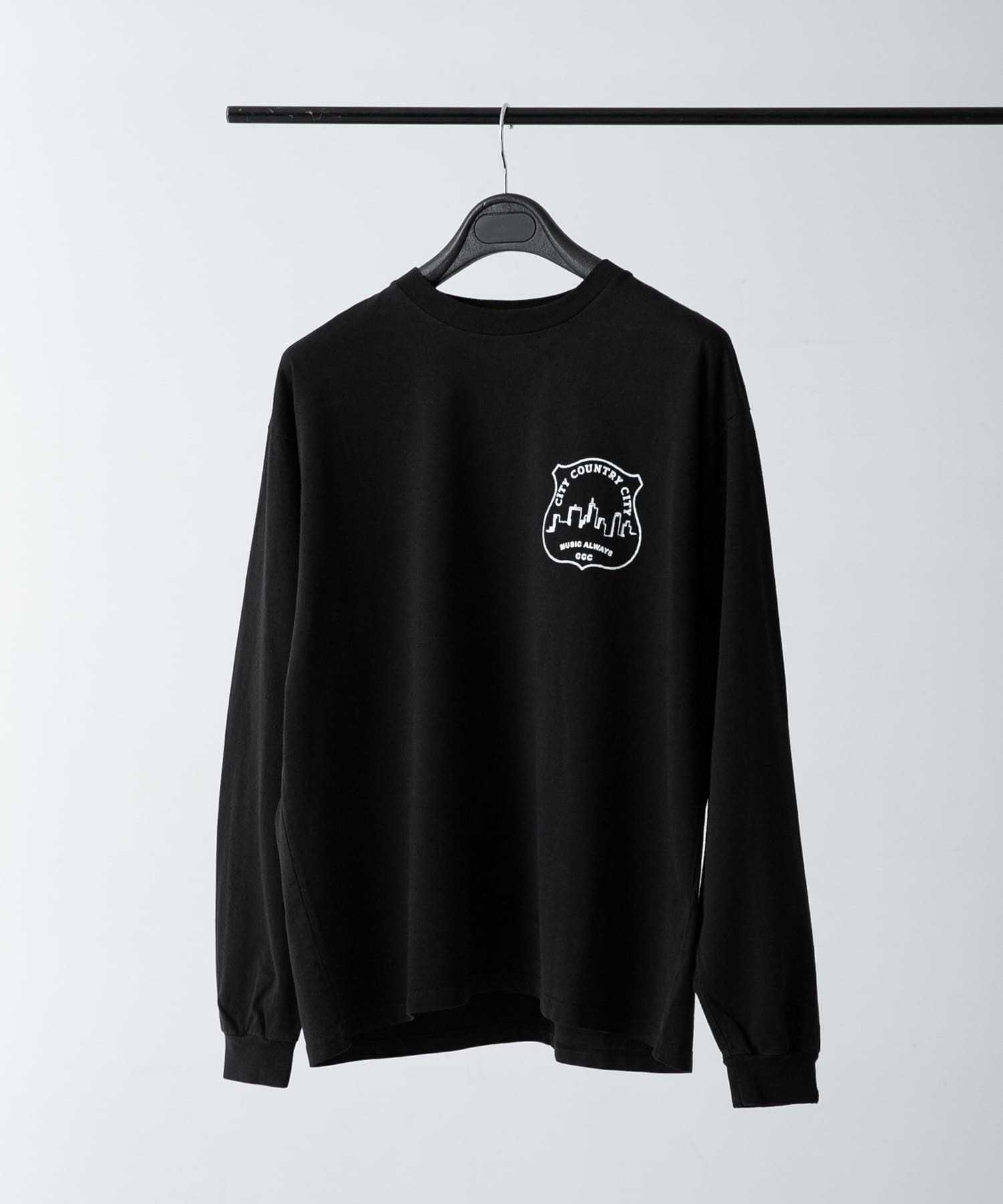 CITY COUNTRY CITY　L/S SHIRT MUSIC ALWAYS BLACK M