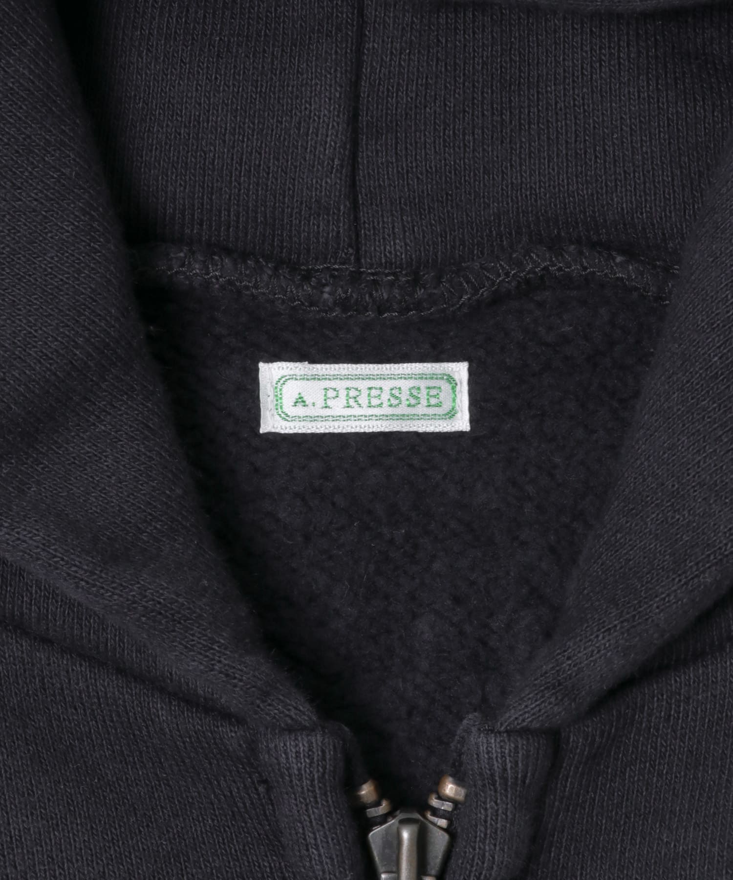 A PRESSE　Vintage Zip Sweat Hoodie BLACK 2