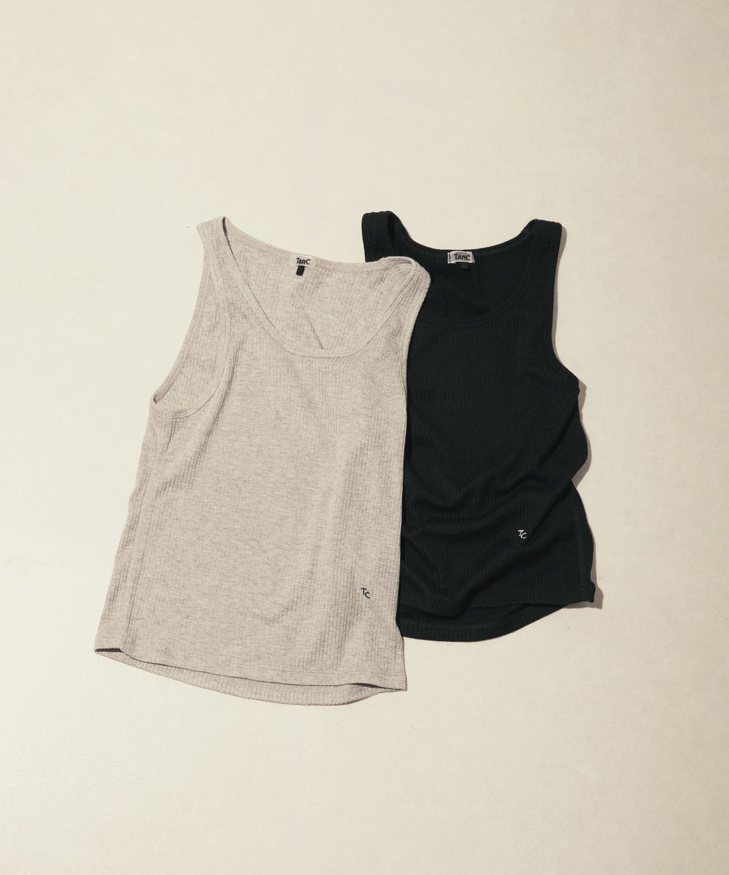 TanC TOKYO　FEEL GOOD RIB SHORT SKINTOP GREY Free