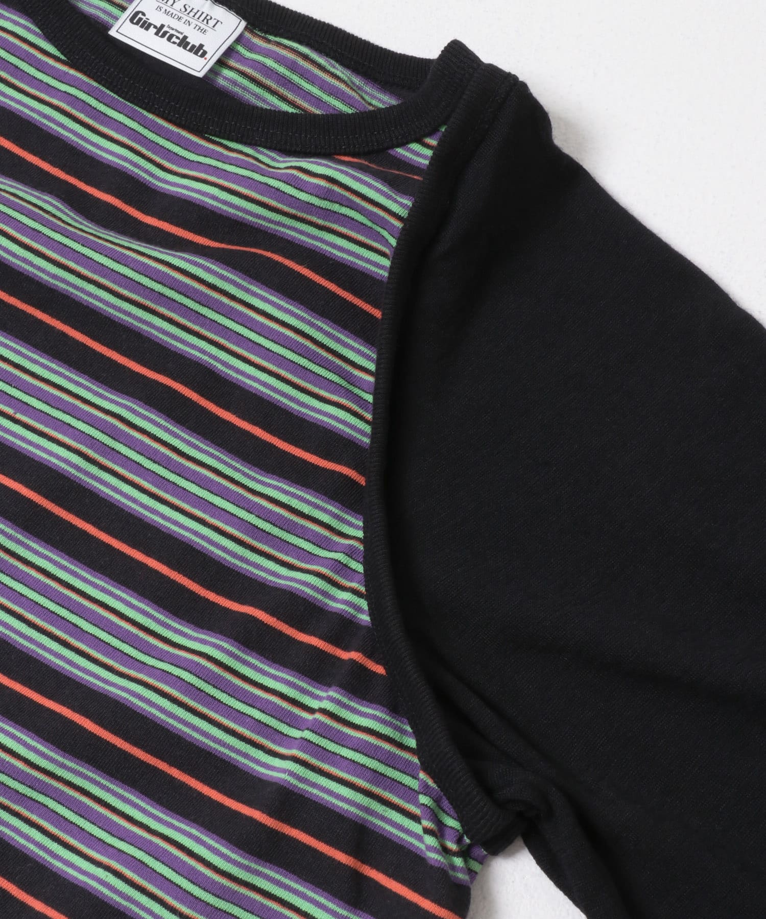 Girls department Club　W.BORDER TANK LAYER LS BLACK Free