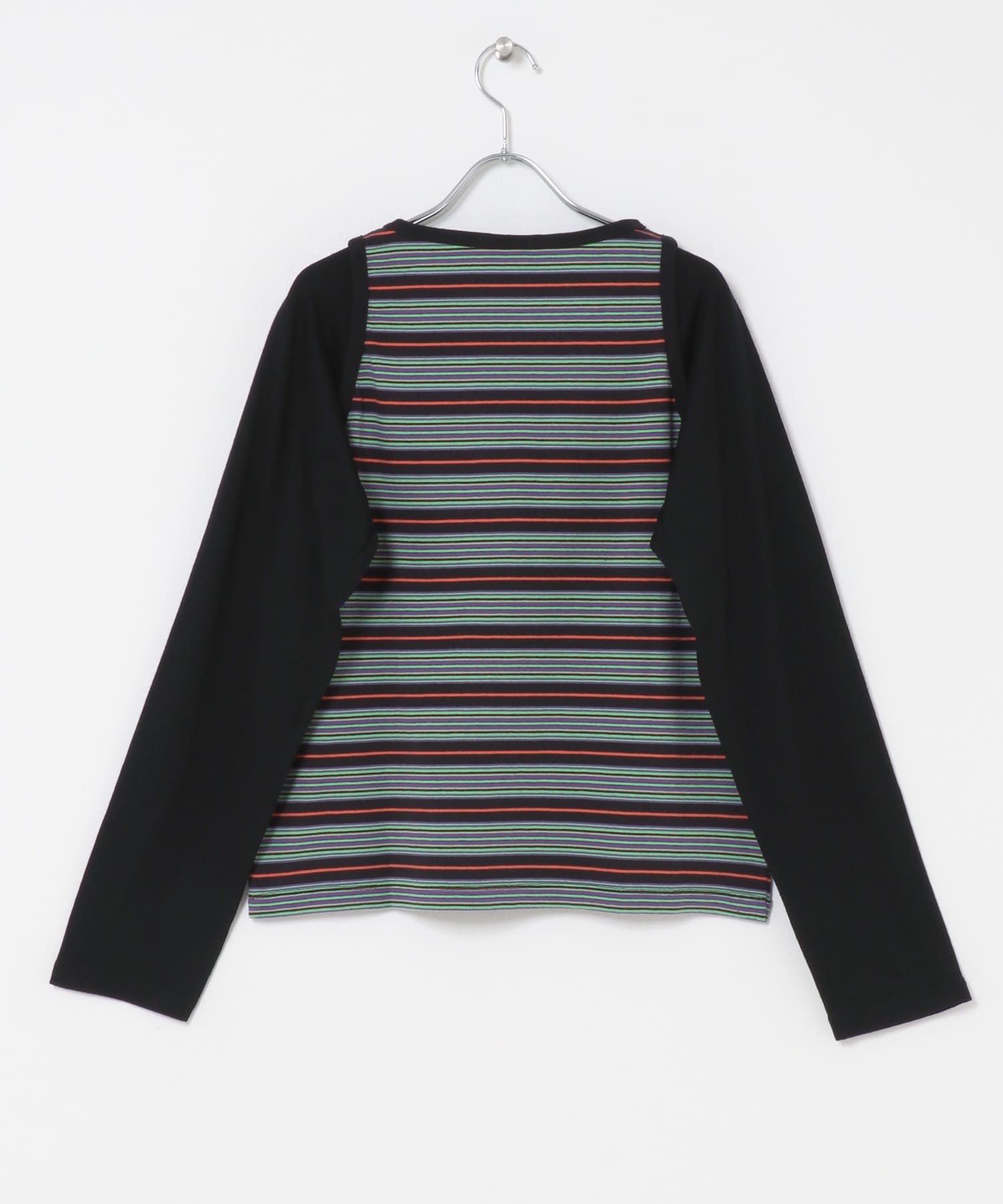Girls department Club　W.BORDER TANK LAYER LS BLACK Free