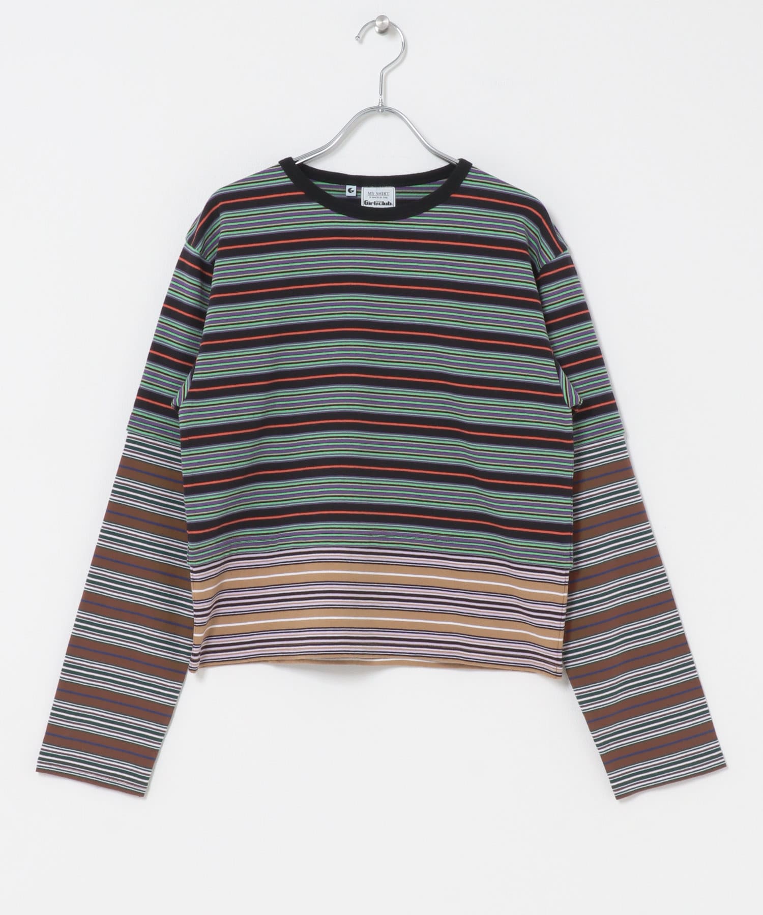 Girls department Club　W.TRIPLE BORDER LAYER LS BLACK Free