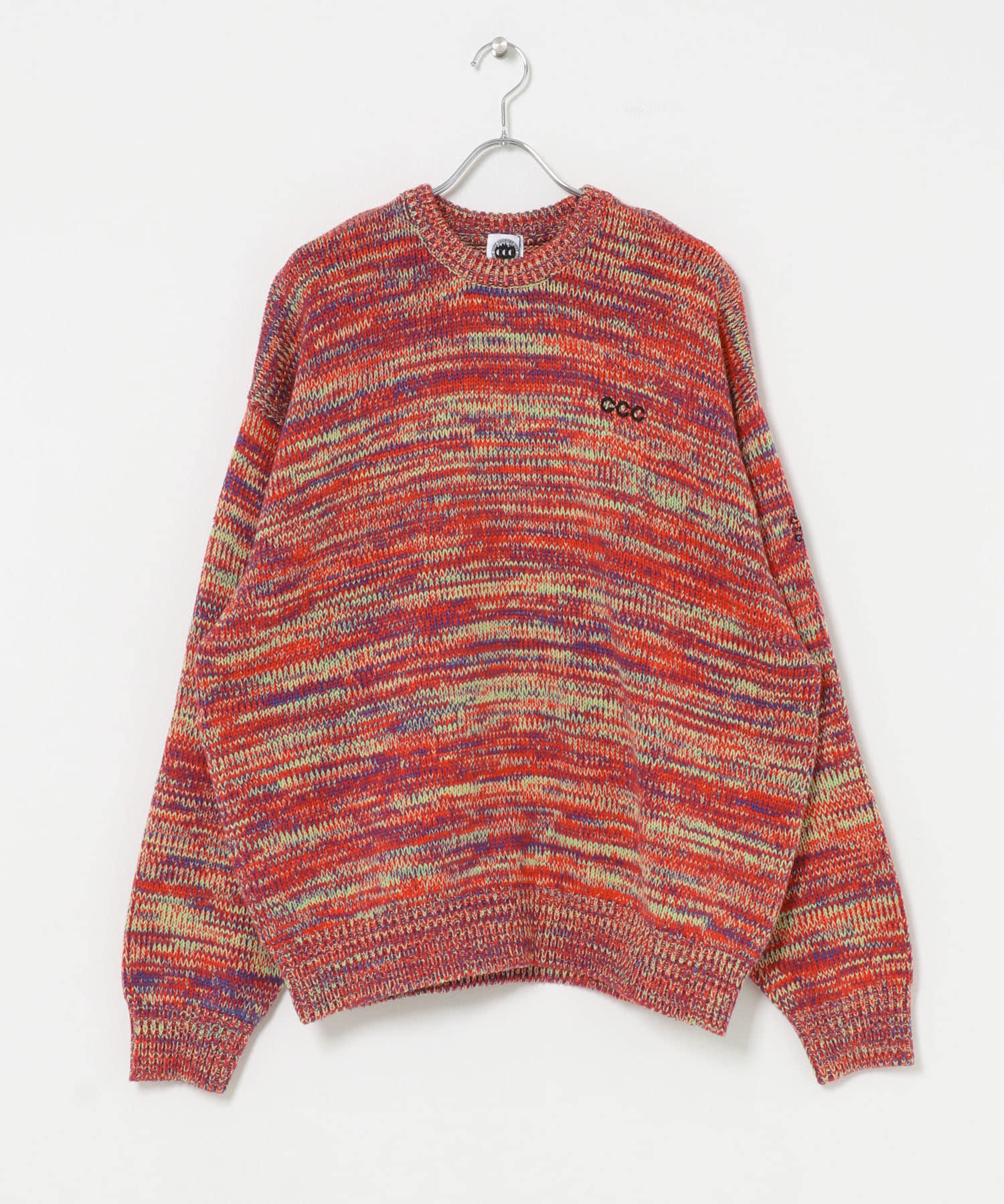 CITY COUNTRY CITY　MIX KNIT SWEATER W/BADGE