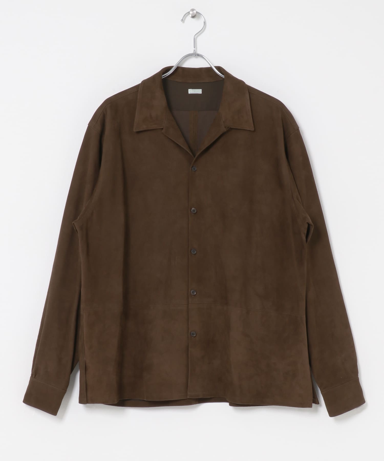 A PRESSE　Suede Leather Loop Collar Shirts