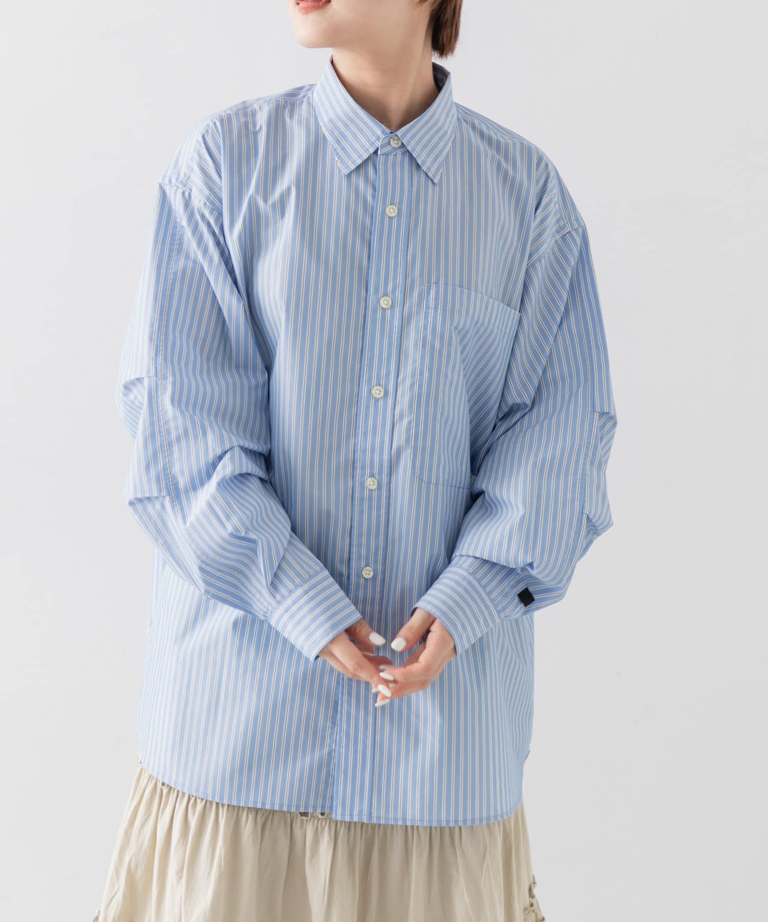 DAIWA PIER39　Ws TECH REGULAR COLLAR SHIRT L/S STRIPE