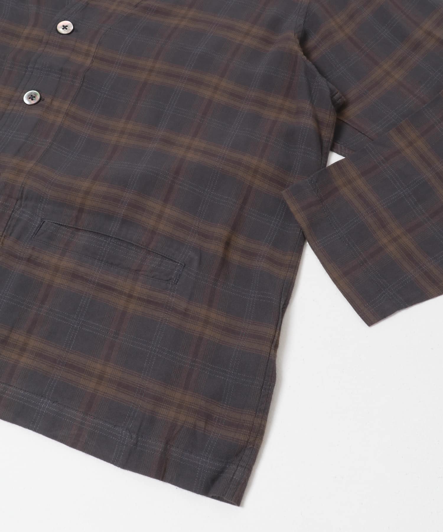 Unlikely　Shirts Cardigan Rayon Cha Plaids L