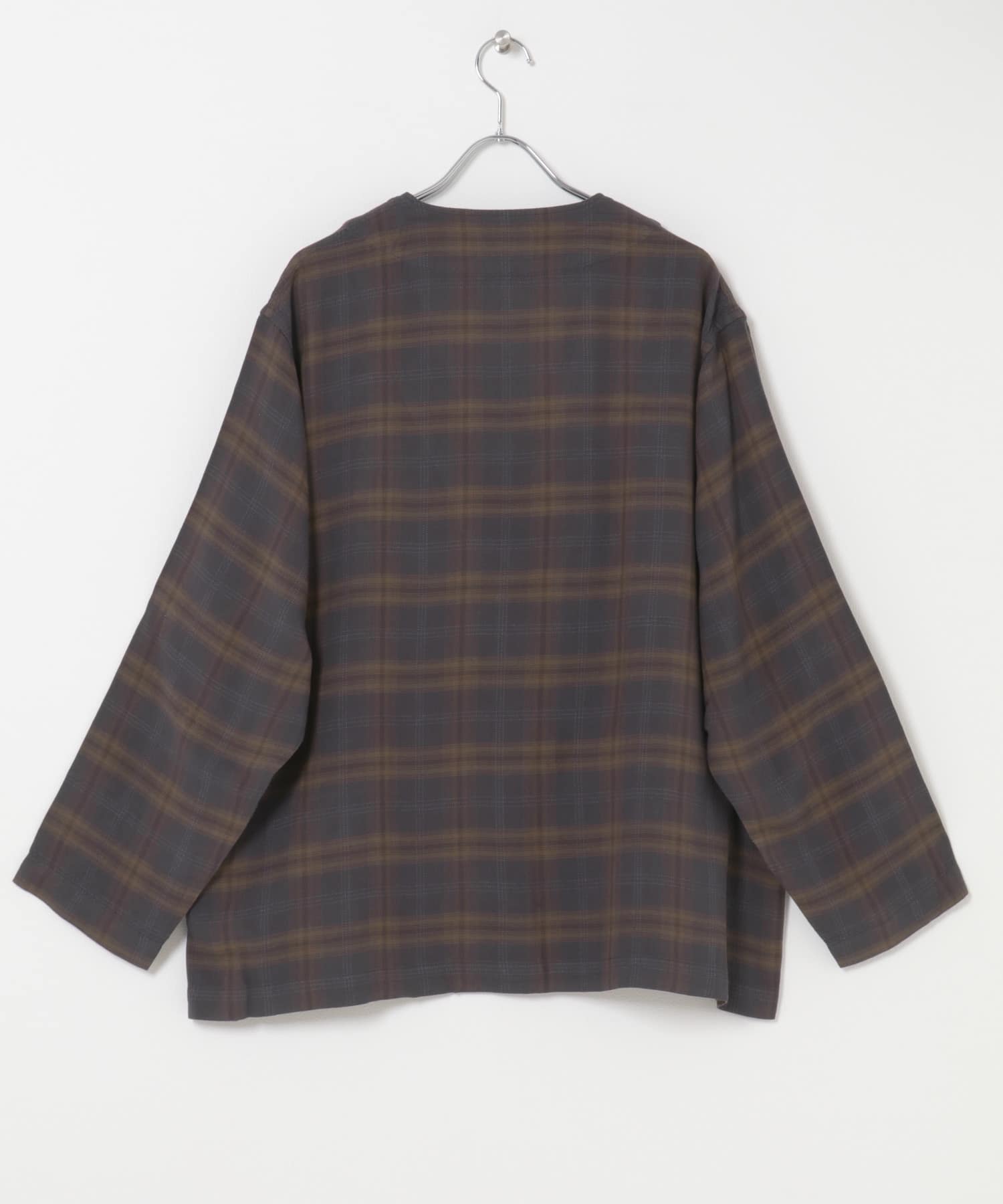 Unlikely　Shirts Cardigan Rayon Cha Plaids L