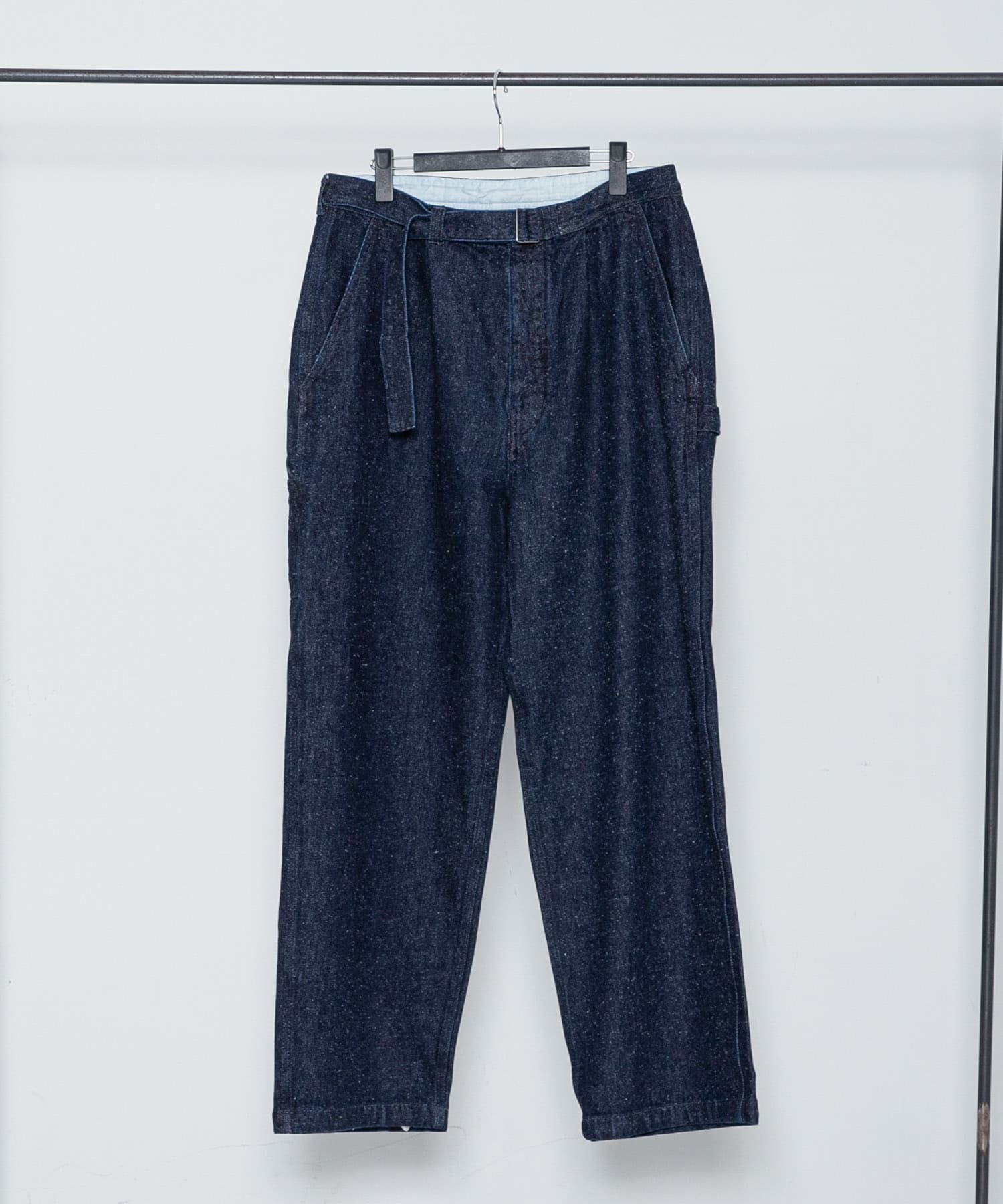 SANMONT　シルクデニムベルテッドパンツ