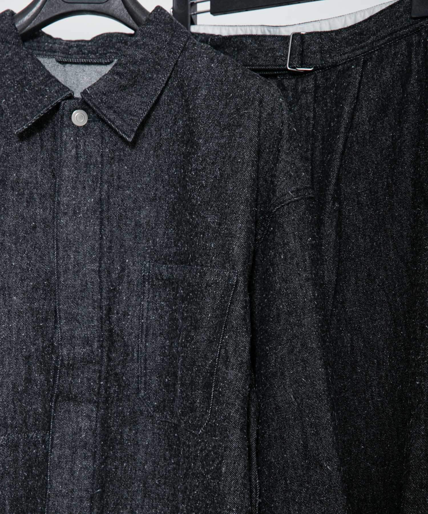 SANMONT　シルクデニムワークジャケット BLACK 2