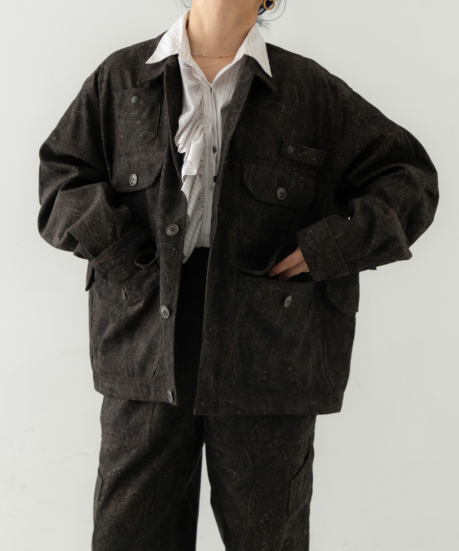 DAIWA PIER39　Ws TECH FLYING SHIRT CORDUROY PAISLEY