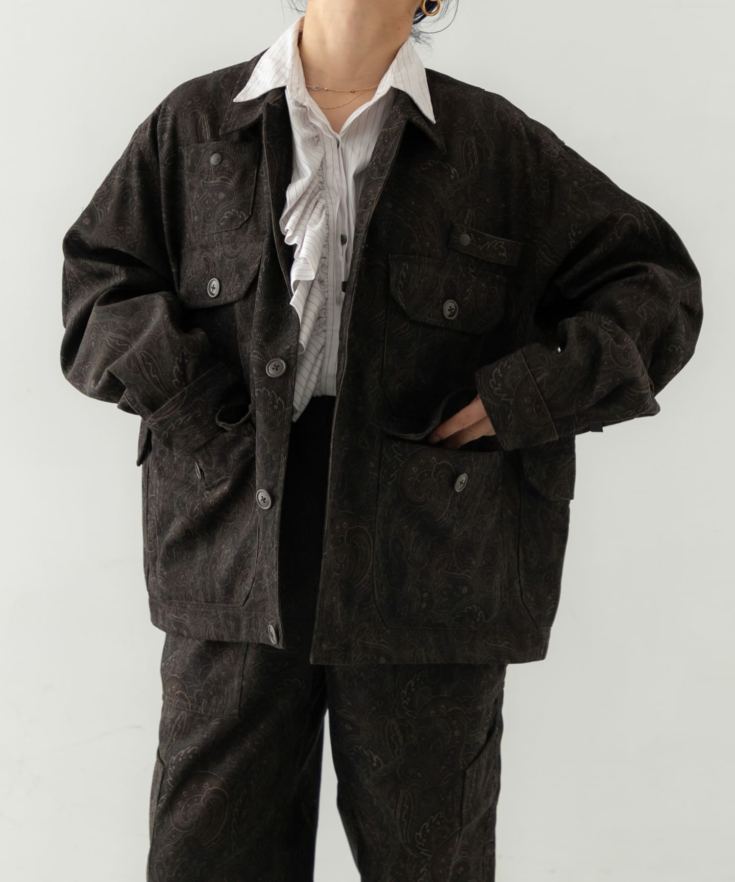 DAIWA PIER39　Ws TECH FLYING SHIRT CORDUROY PAISLEY