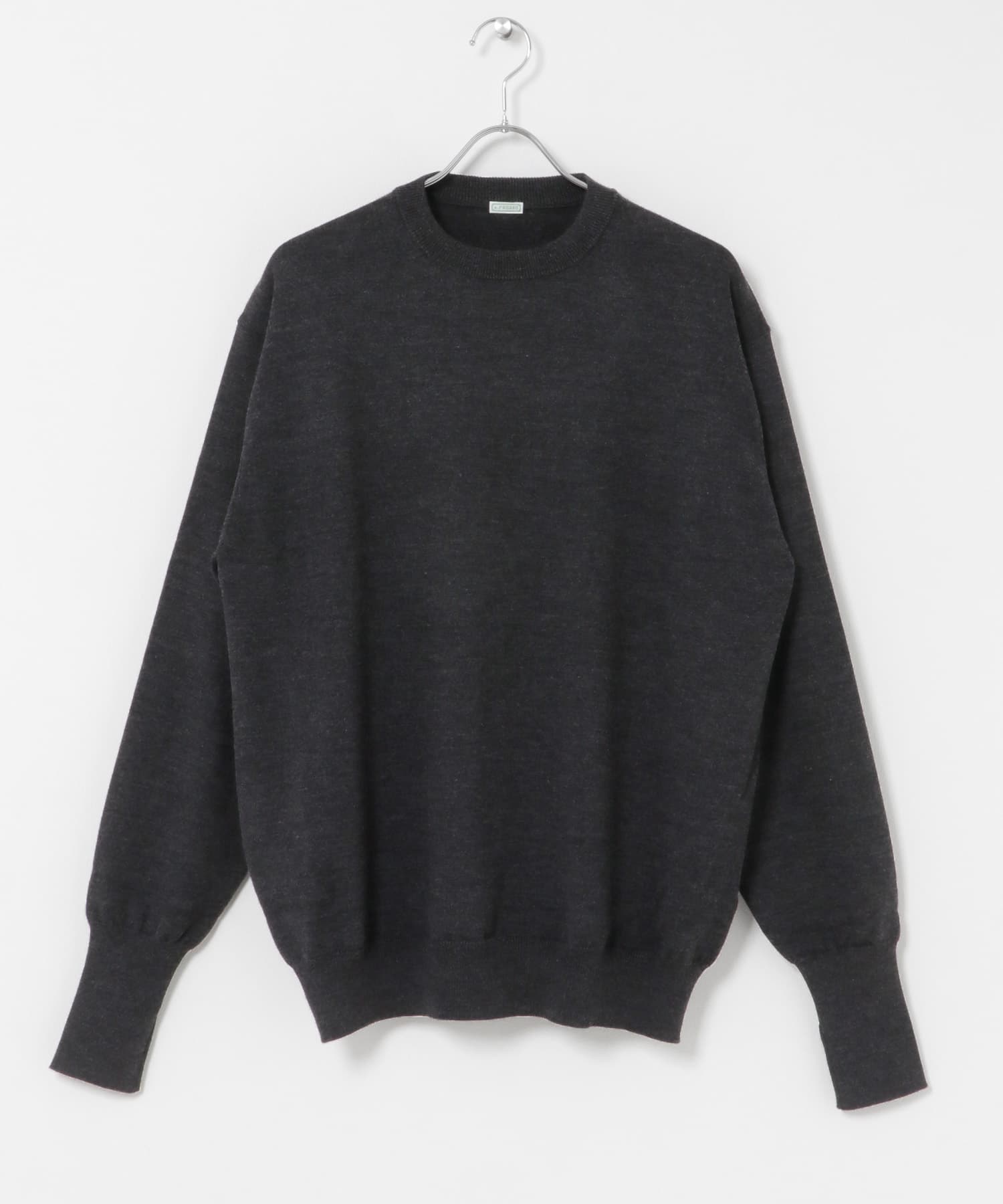 A PRESSE　Wool Knit Crew Neck Sweater CHARCOAL 2