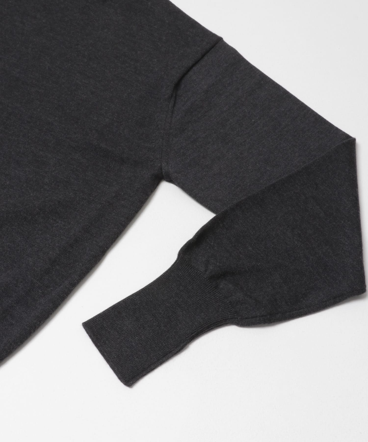 A PRESSE　Wool Knit Crew Neck Sweater CHARCOAL 2
