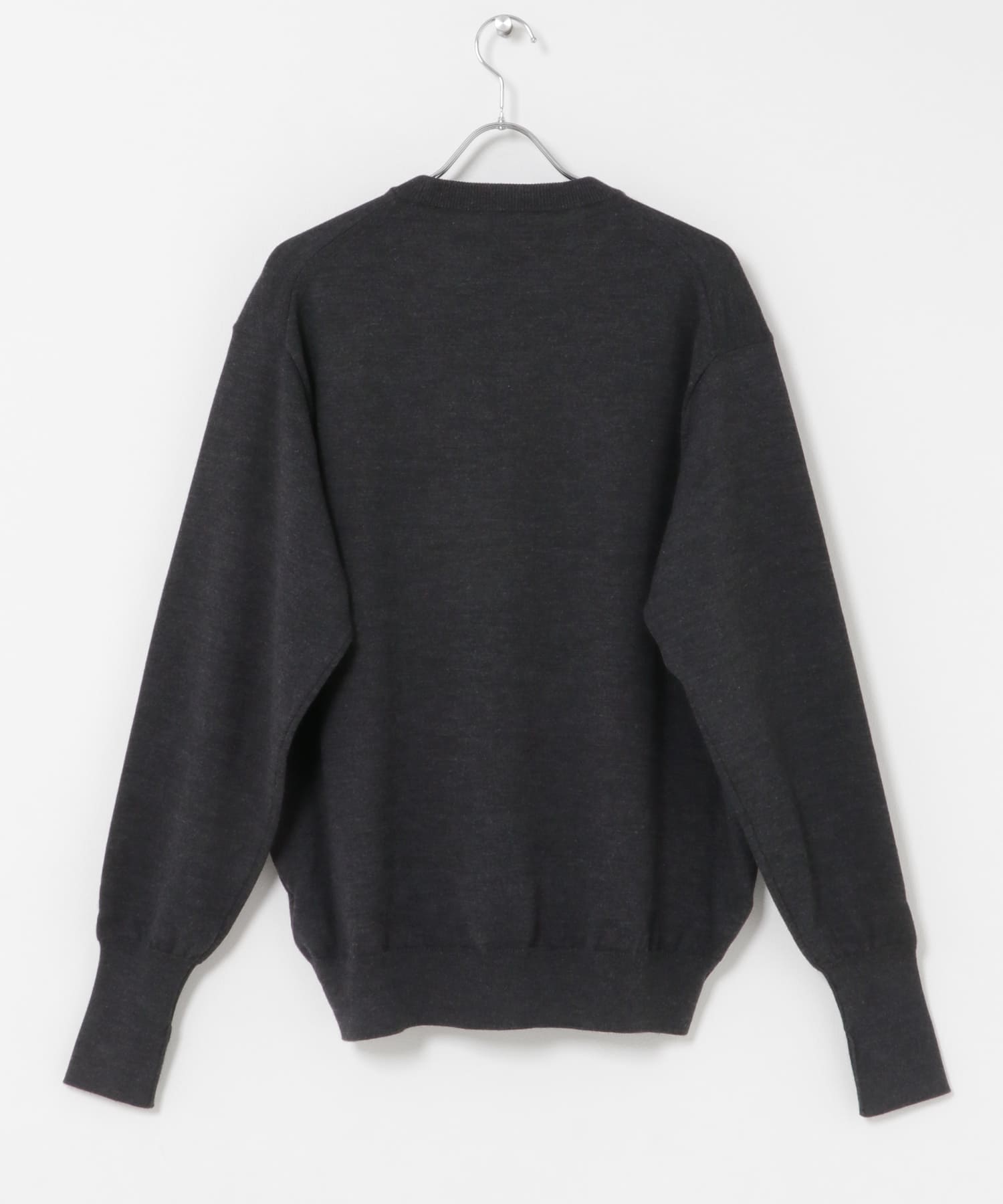 A PRESSE　Wool Knit Crew Neck Sweater CHARCOAL 2