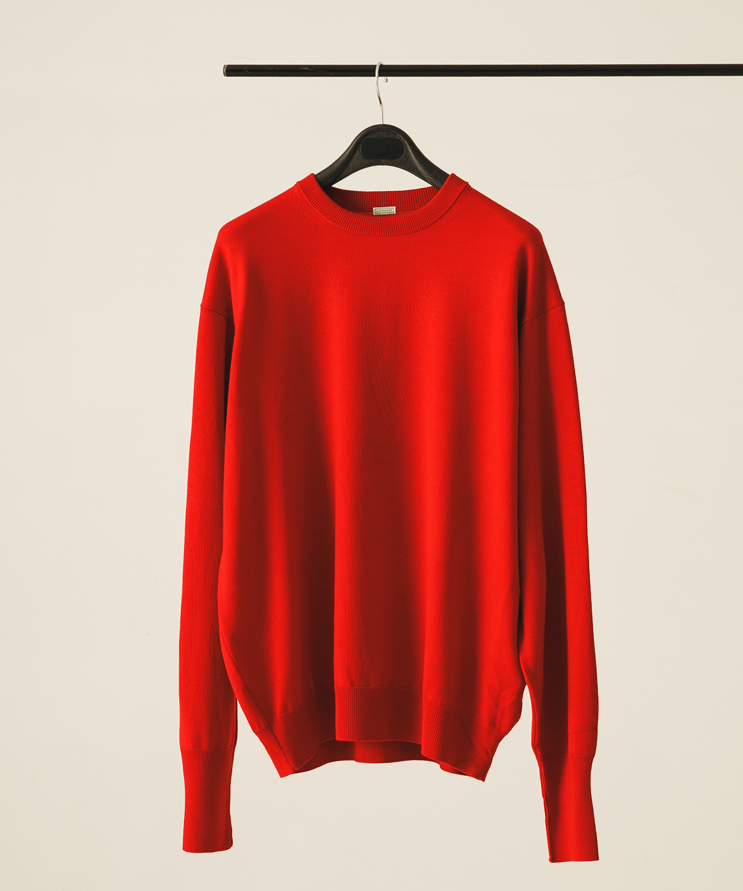 A PRESSE　Wool Knit Crew Neck Sweater RED 2