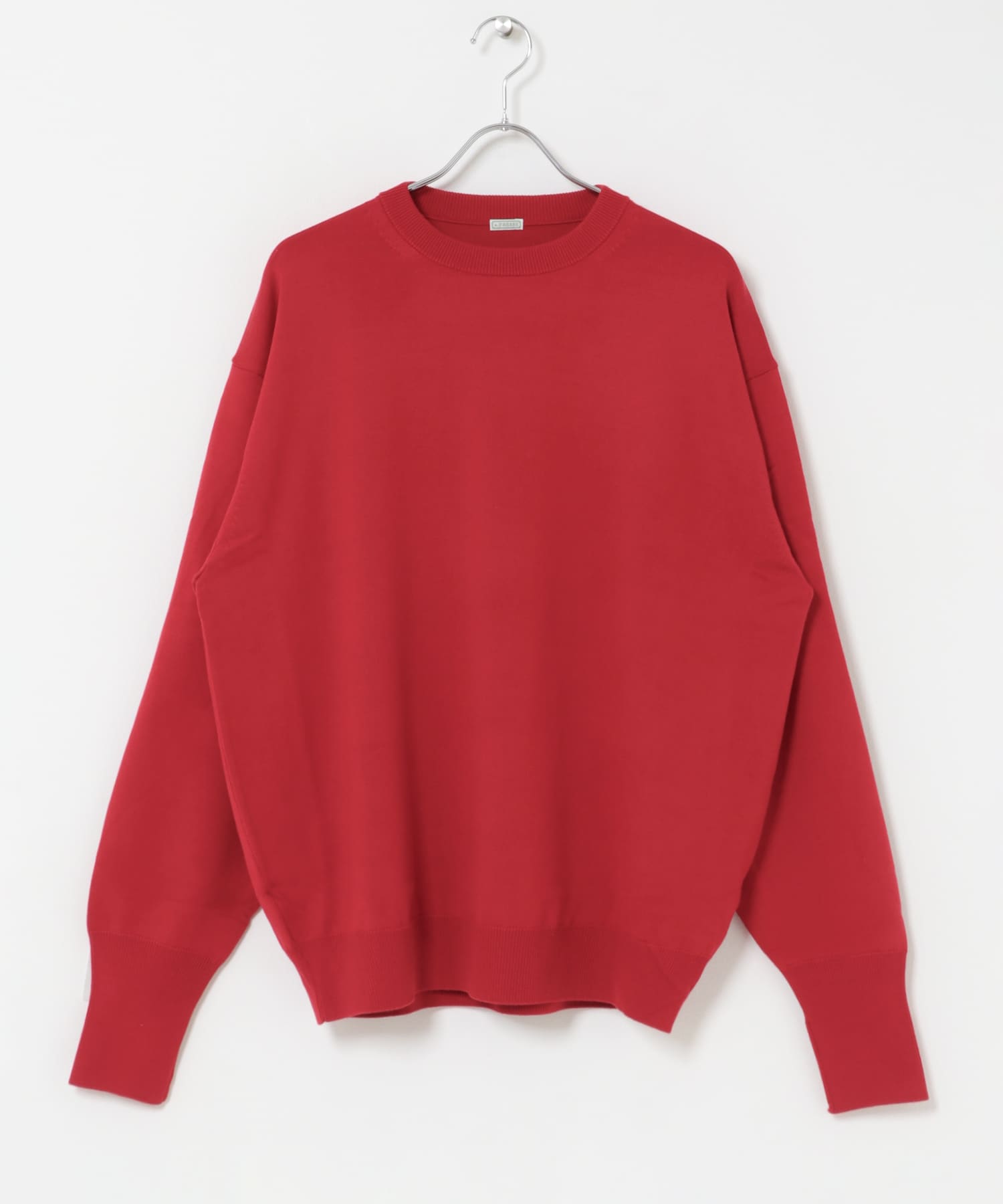 A PRESSE　Wool Knit Crew Neck Sweater RED 2